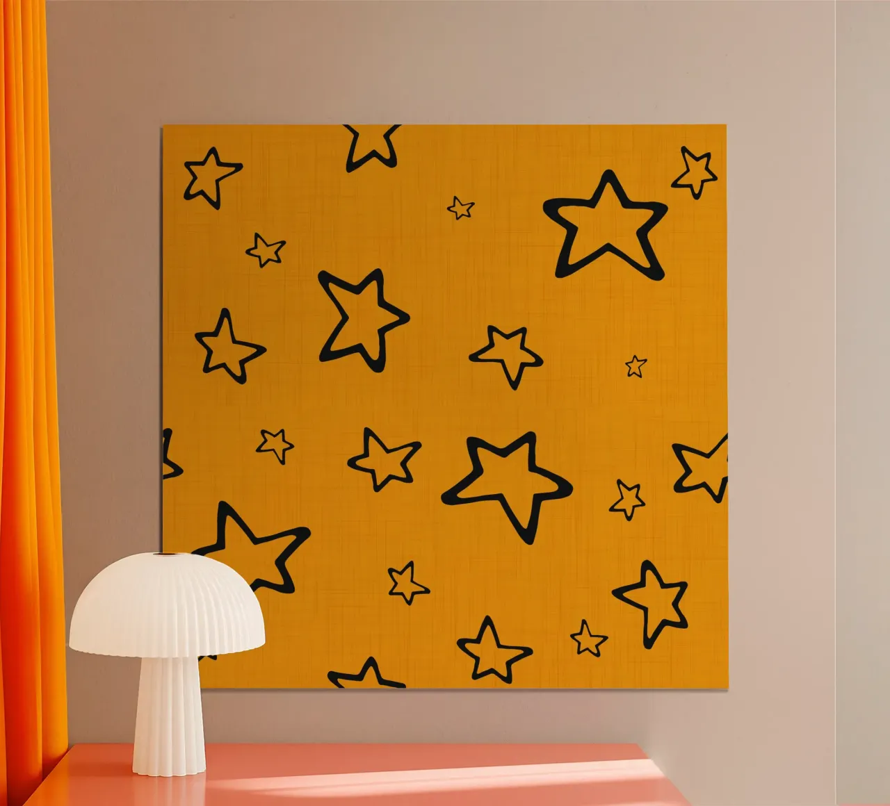 Stella arancione - Punk Halloween Gothic poster con telaio in alluminio da susanacosta