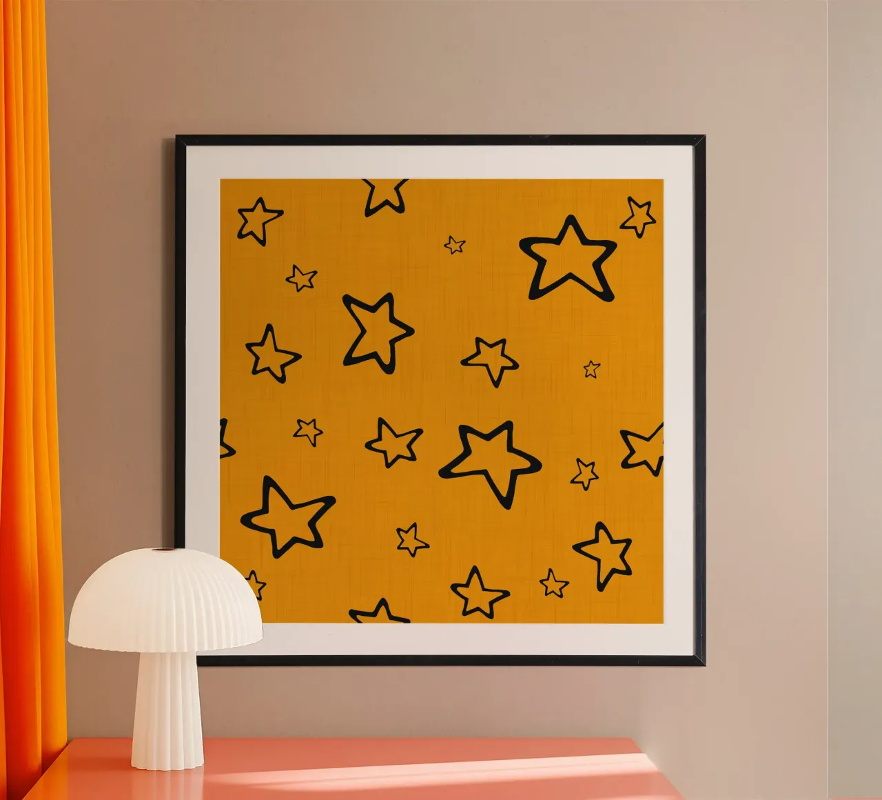 Stella arancione - Punk Halloween Gothic poster con telaio in alluminio da susanacosta
