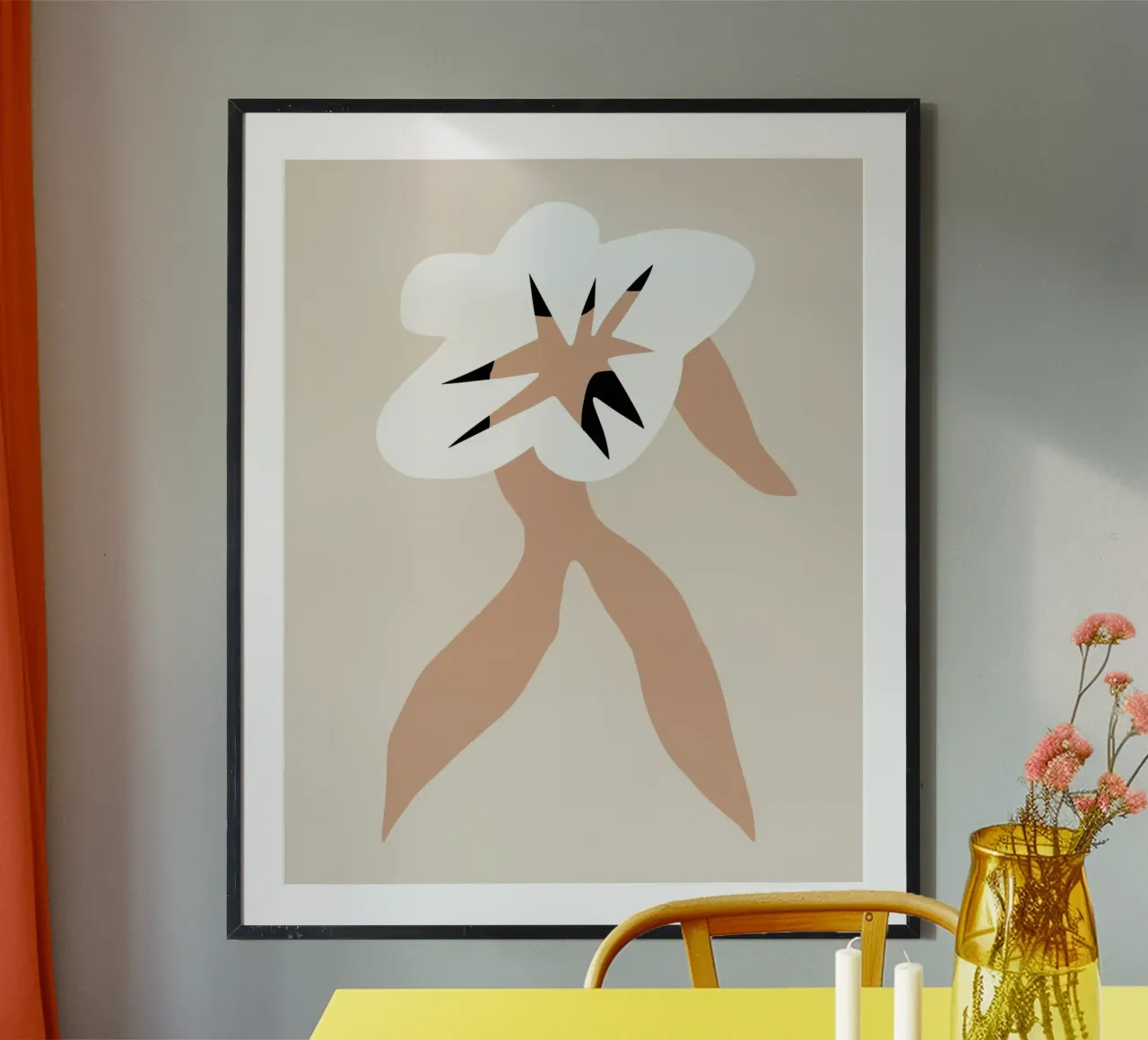 Modello floreale 05 poster con telaio in alluminio da Little Dean