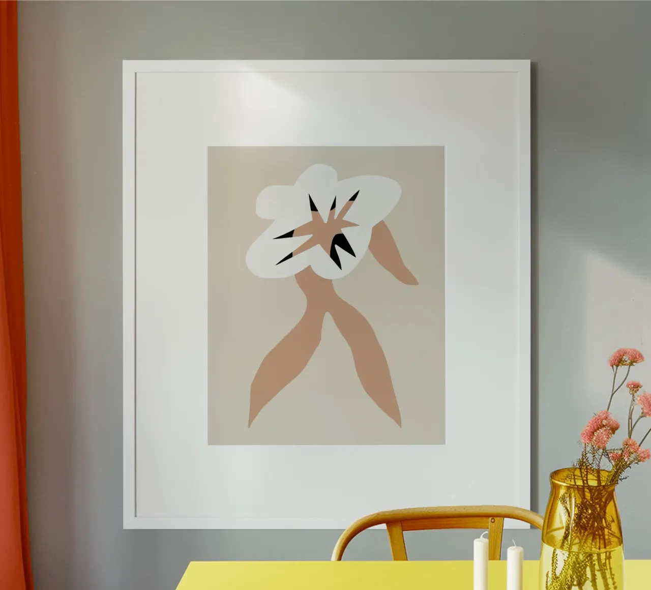Modello floreale 05 poster con telaio in alluminio da Little Dean