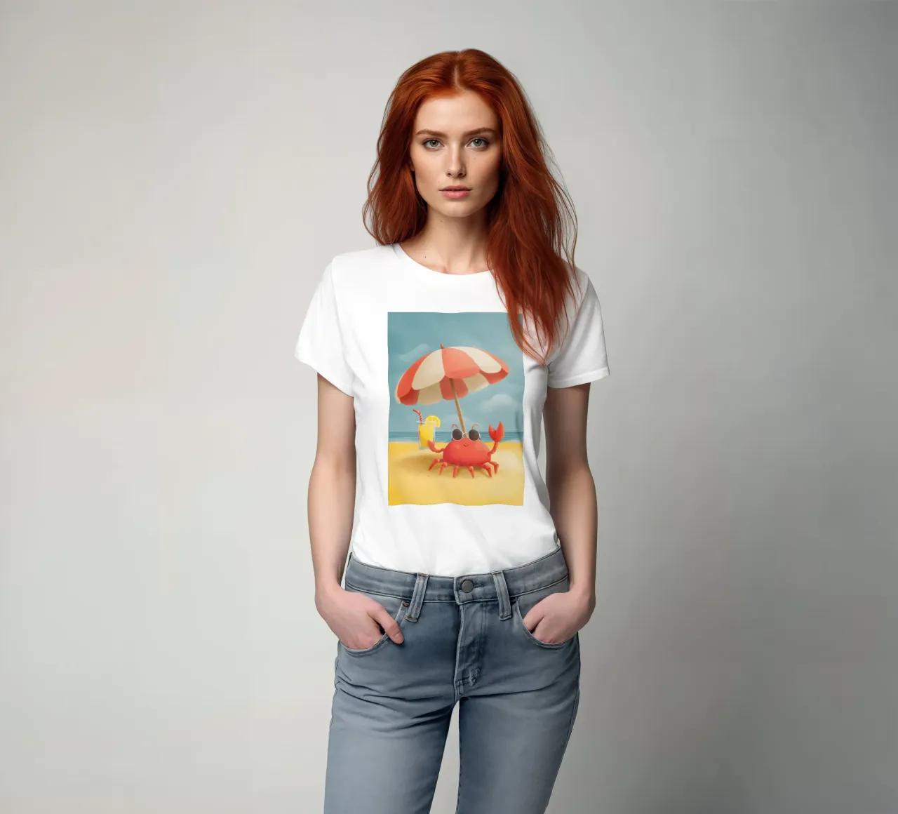 Cool Crab at the Beach t-shirt da Kiara