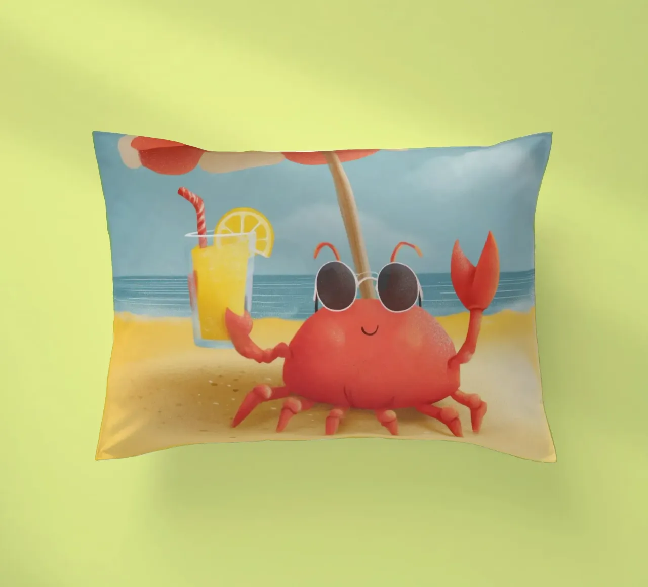 Cool Crab at the Beach cuscino da Kiara