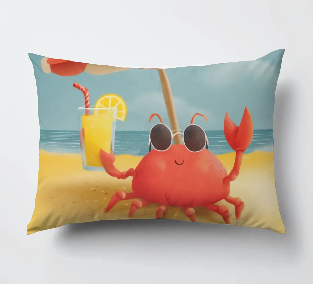 Cool Crab at the Beach cuscino da Kiara