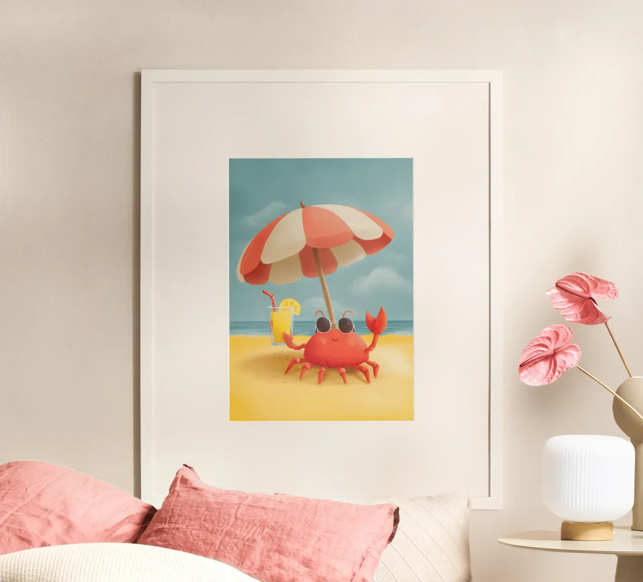 Cool Crab at the Beach Poster von Kiara