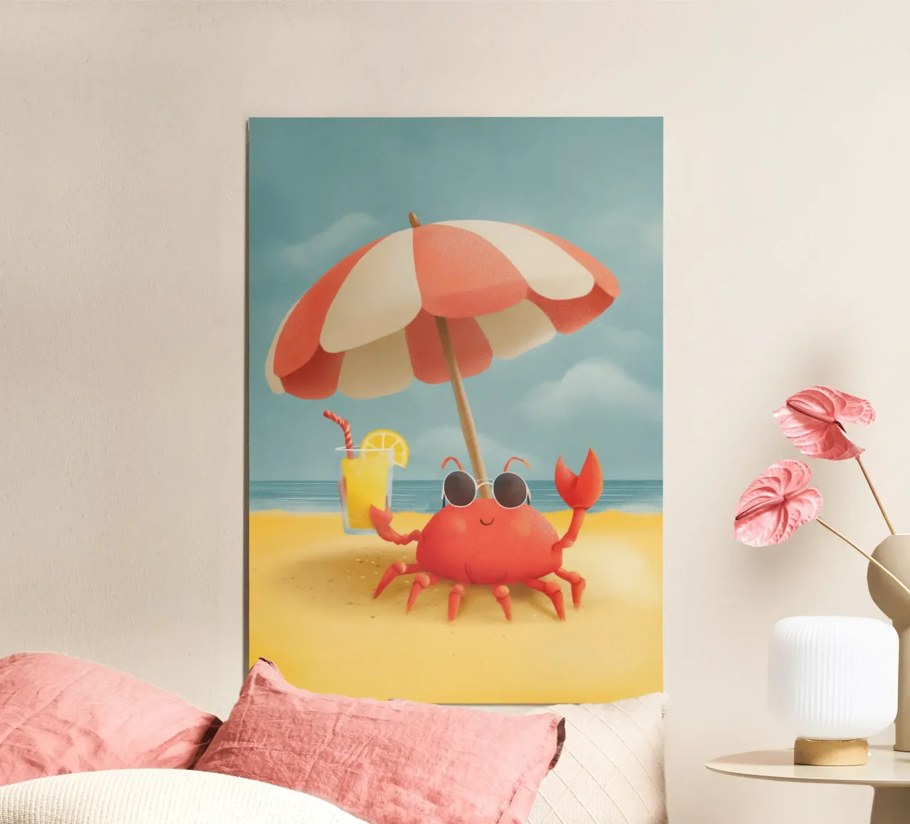 Cool Crab at the Beach Poster von Kiara