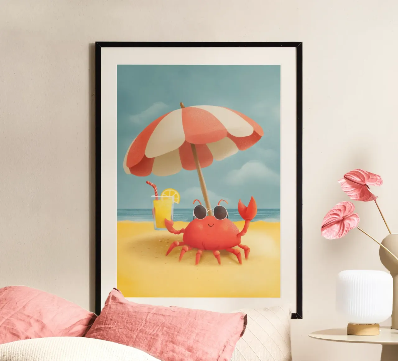 Cool Crab at the Beach Poster von Kiara
