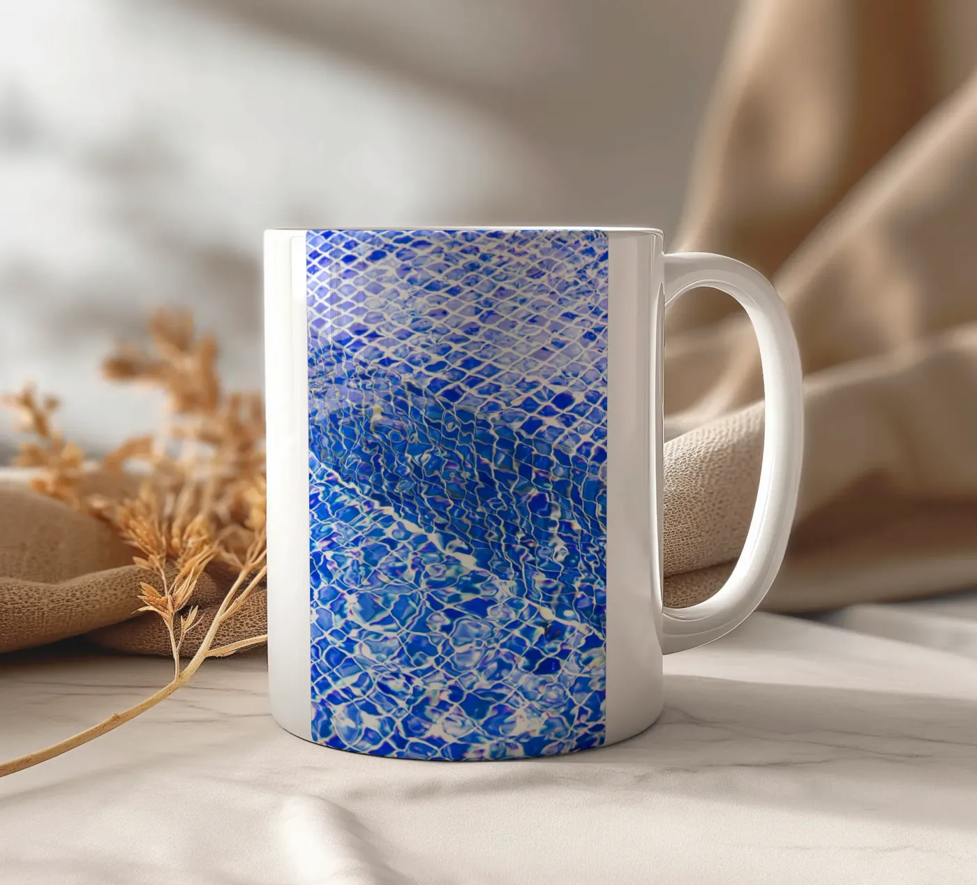 Pool ceramic mug by rafael campezato