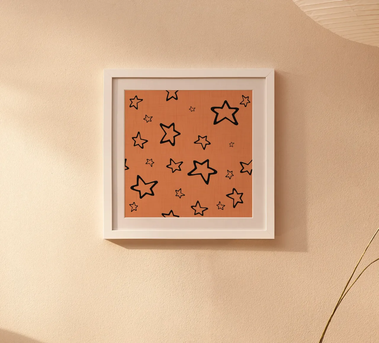 Peach Star Scatter - Modello gotico punk per Halloween poster con telaio in alluminio da susanacosta