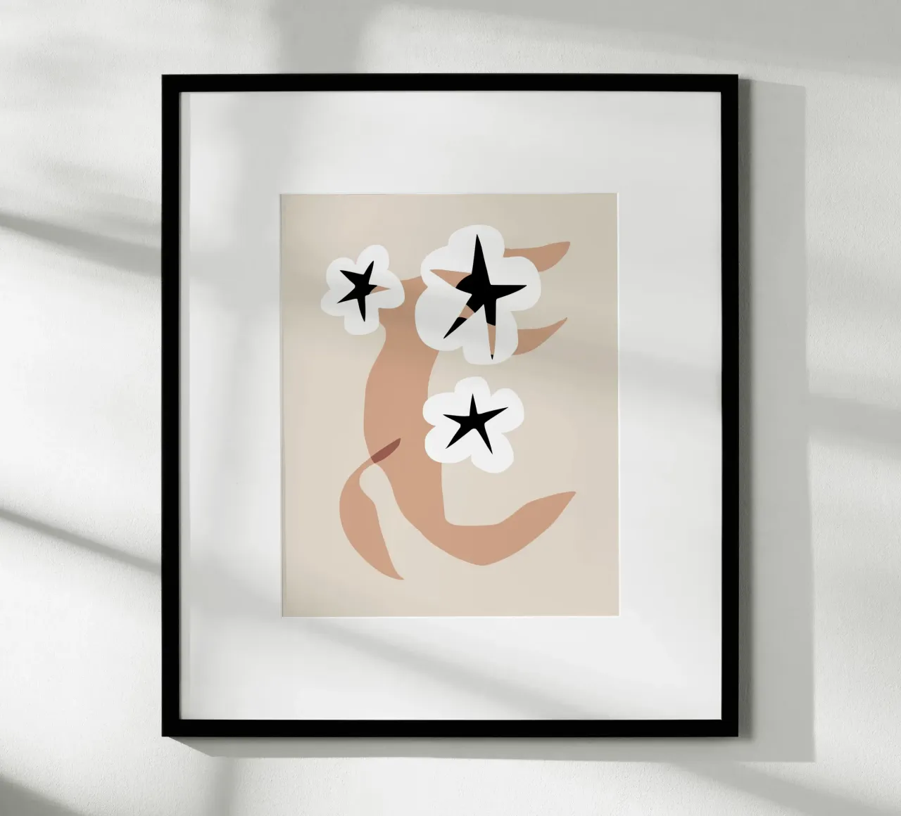 Modello a fiori 08 poster con telaio in alluminio da Little Dean