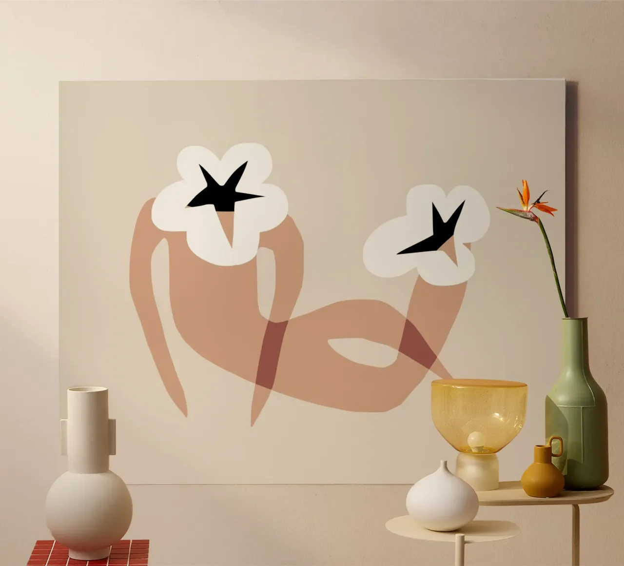 Bloem model 09 canvas met Baklijst van Little Dean