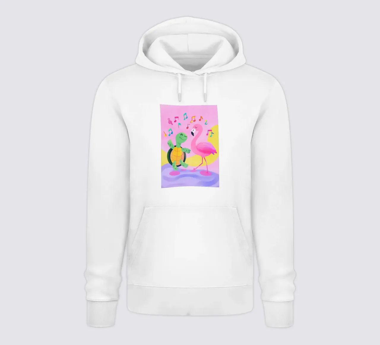 Dancing Turtle & Flamingo felpa con cappuccio da Kiara