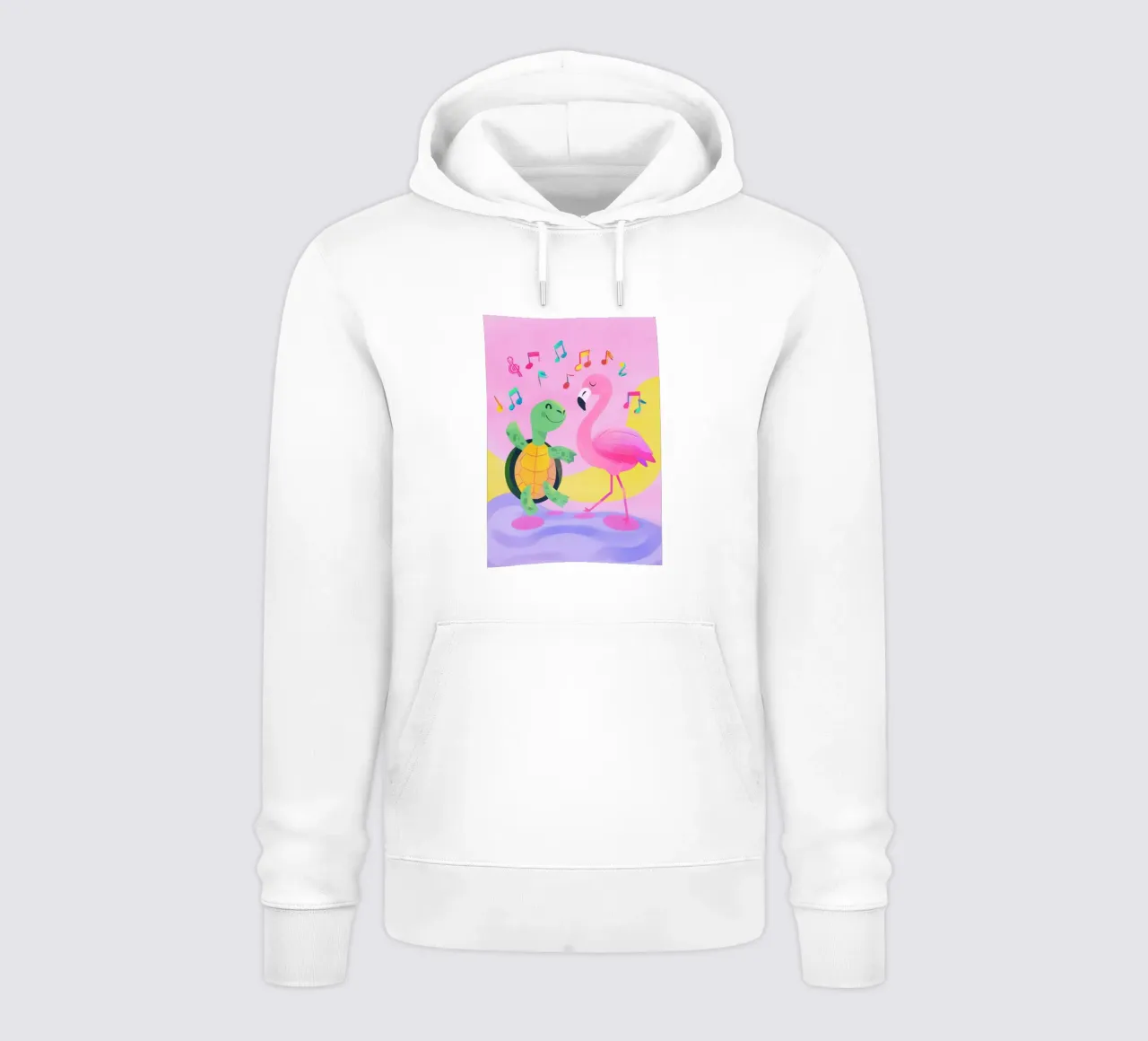 Dancing Turtle & Flamingo sudadera con capucha de Kiara