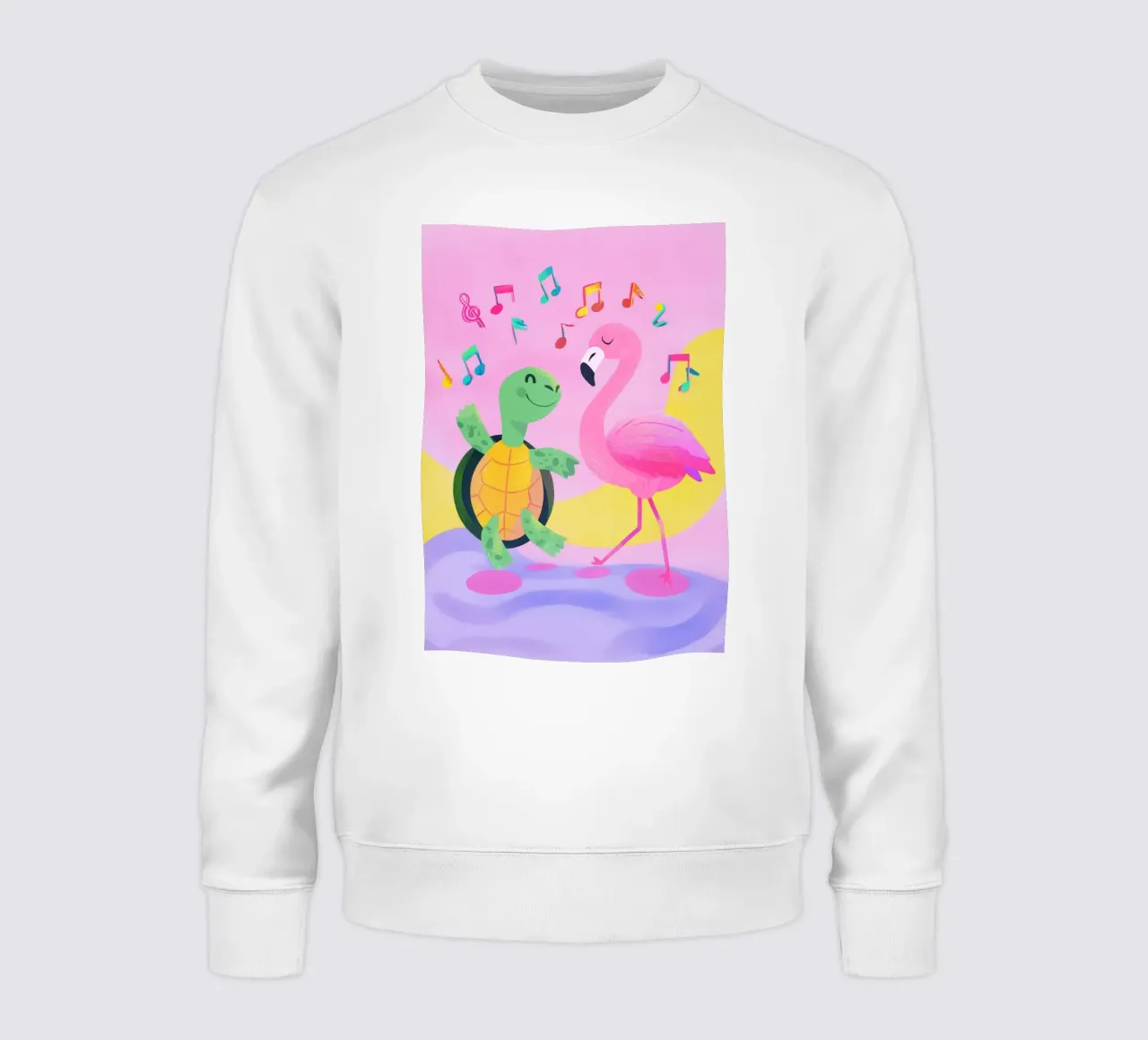 Dancing Turtle & Flamingo felpa da Kiara