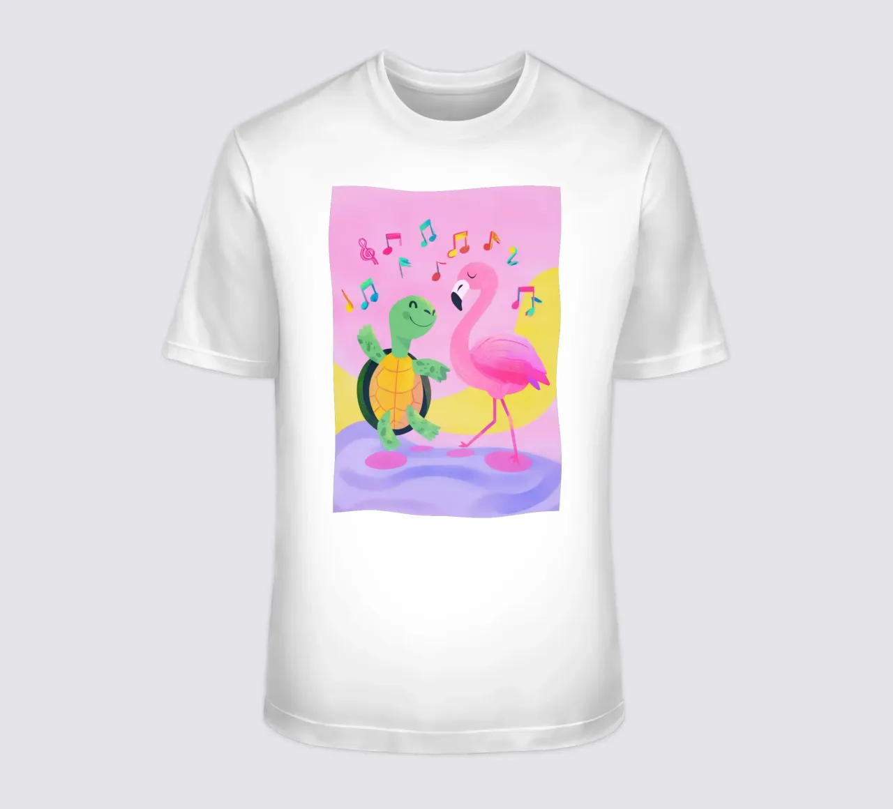 Dancing Turtle & Flamingo t-shirt da Kiara