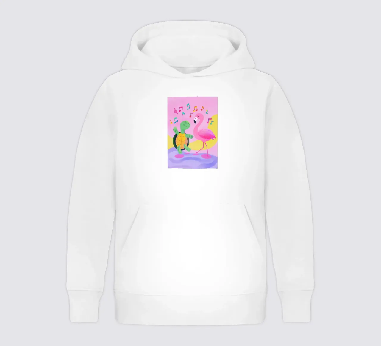 Dancing Turtle & Flamingo sudadera con capucha para niño de Kiara