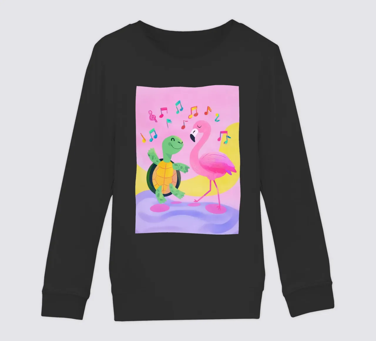 Dancing Turtle & Flamingo felpa bambino da Kiara