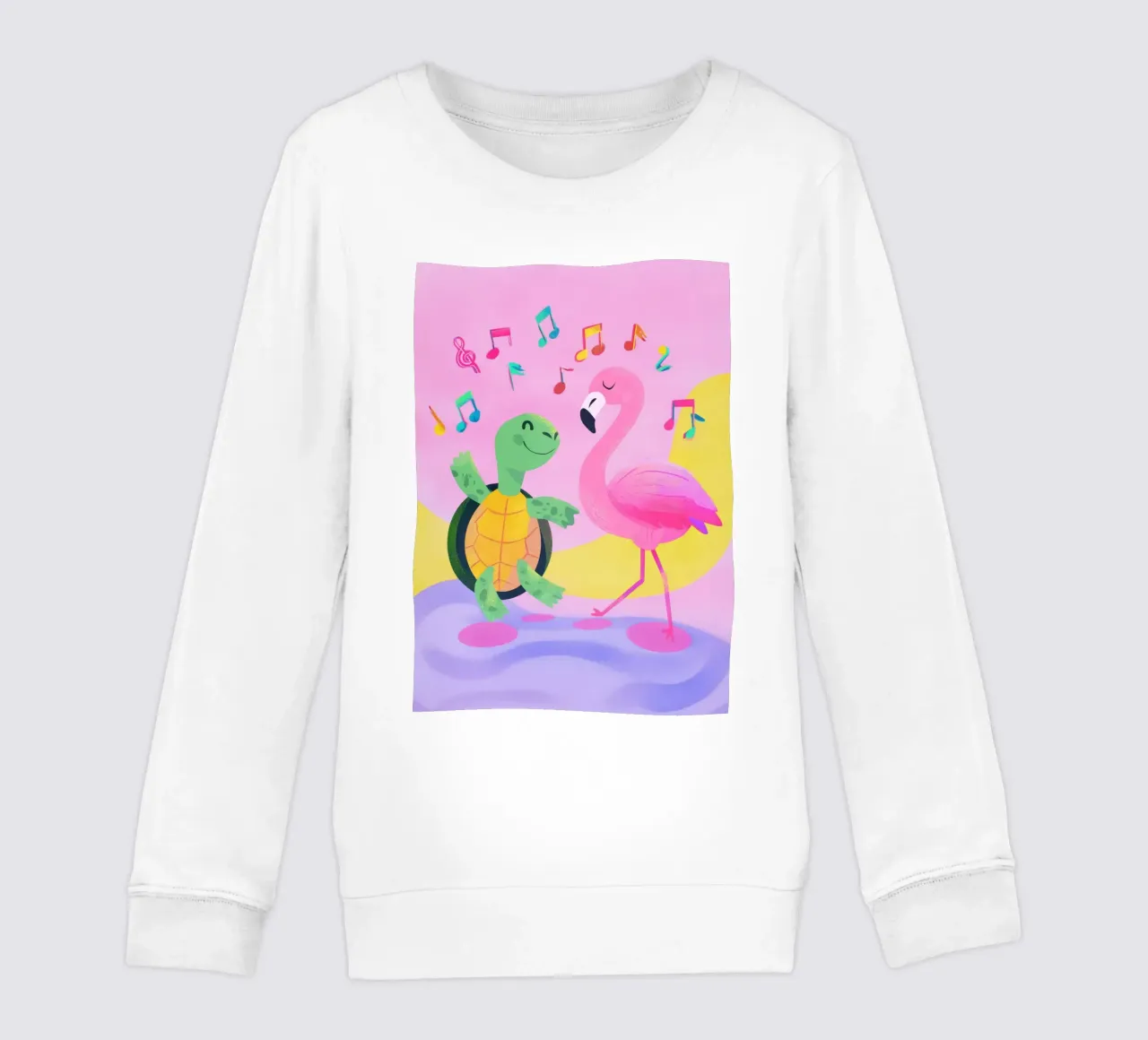 Dancing Turtle & Flamingo felpa bambino da Kiara