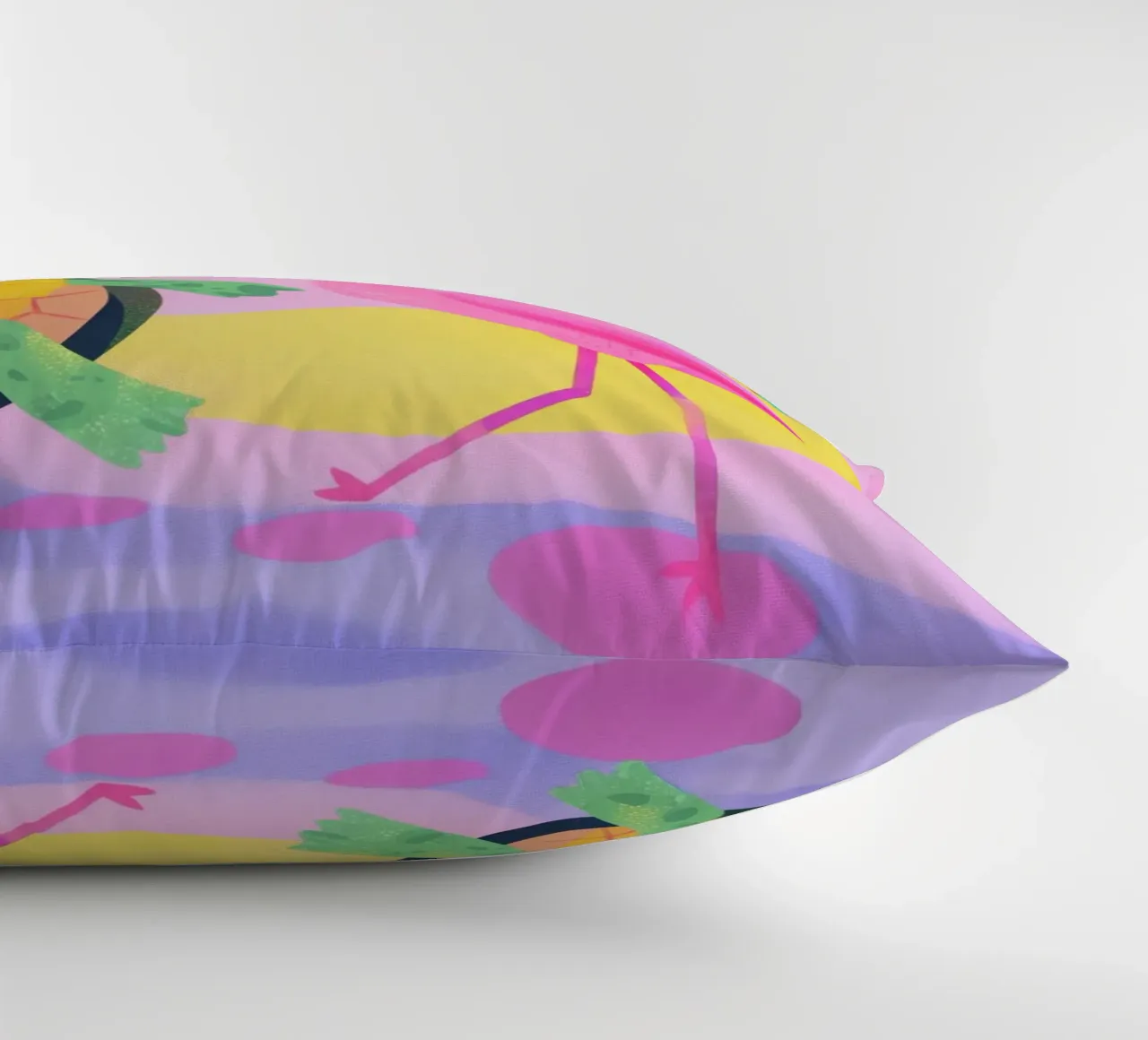 Dancing Turtle & Flamingo cuscino da Kiara