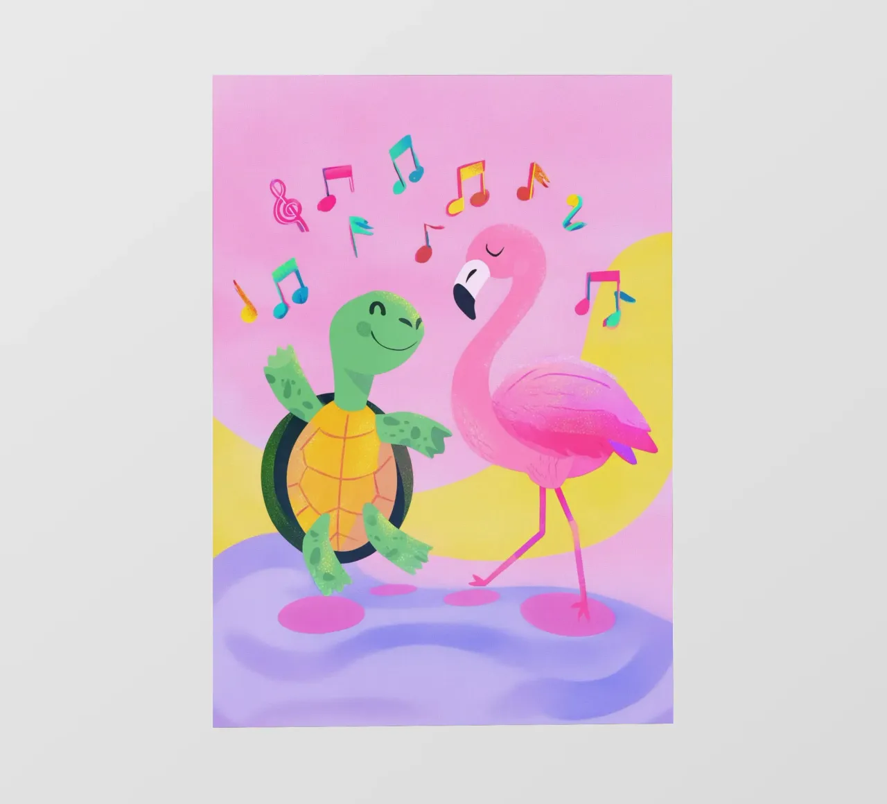 Dancing Turtle & Flamingo telo in pvc da Kiara
