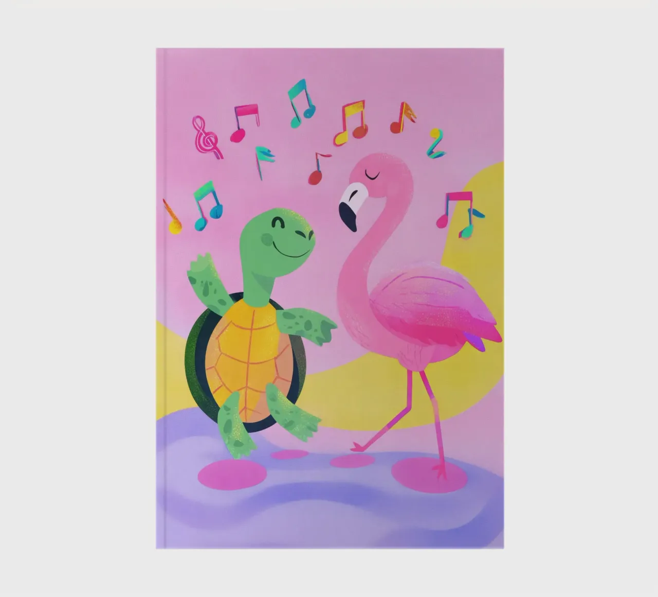 Dancing Turtle & Flamingo notebook by Kiara