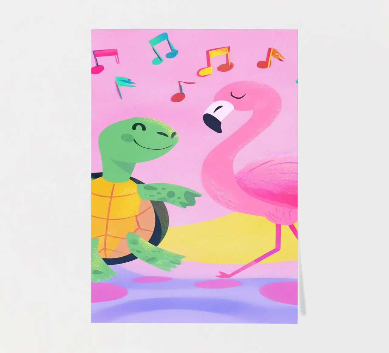 Dancing Turtle & Flamingo foglio adesivo da Kiara