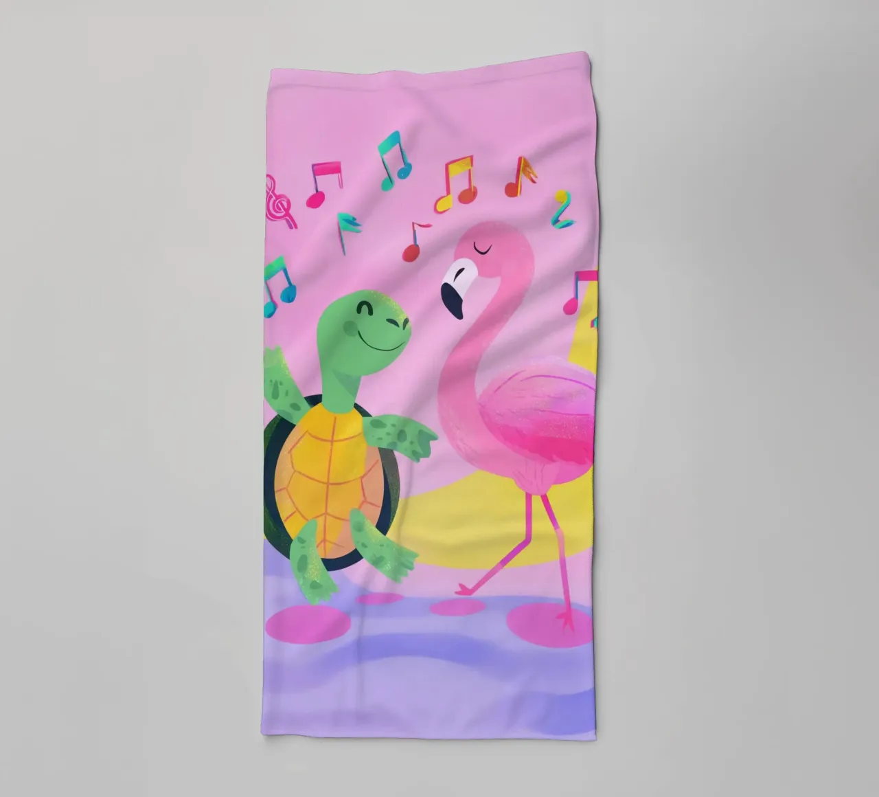 Dancing Turtle & Flamingo asciugamano da bagno da Kiara