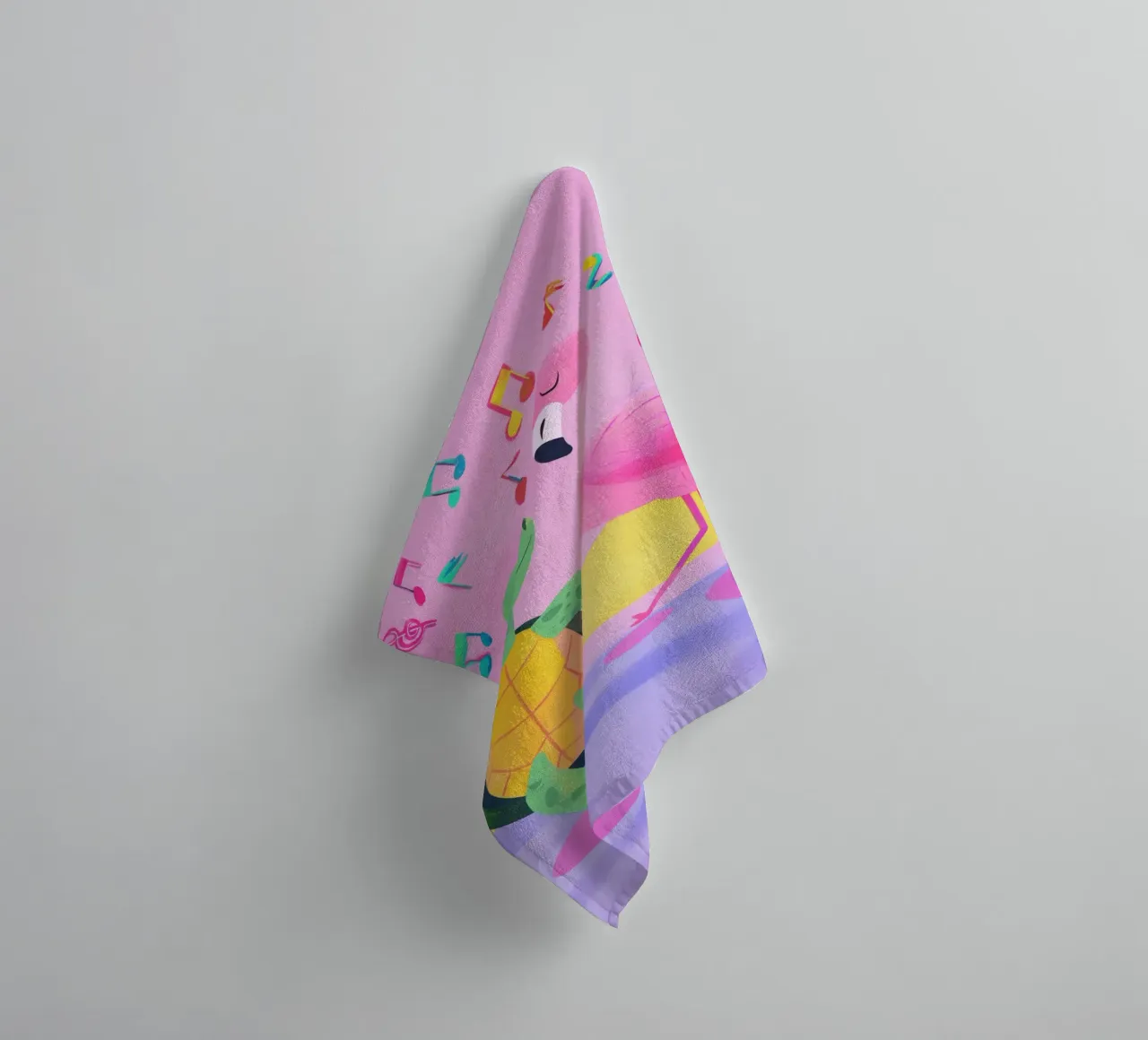 Dancing Turtle & Flamingo asciugamano da bagno da Kiara