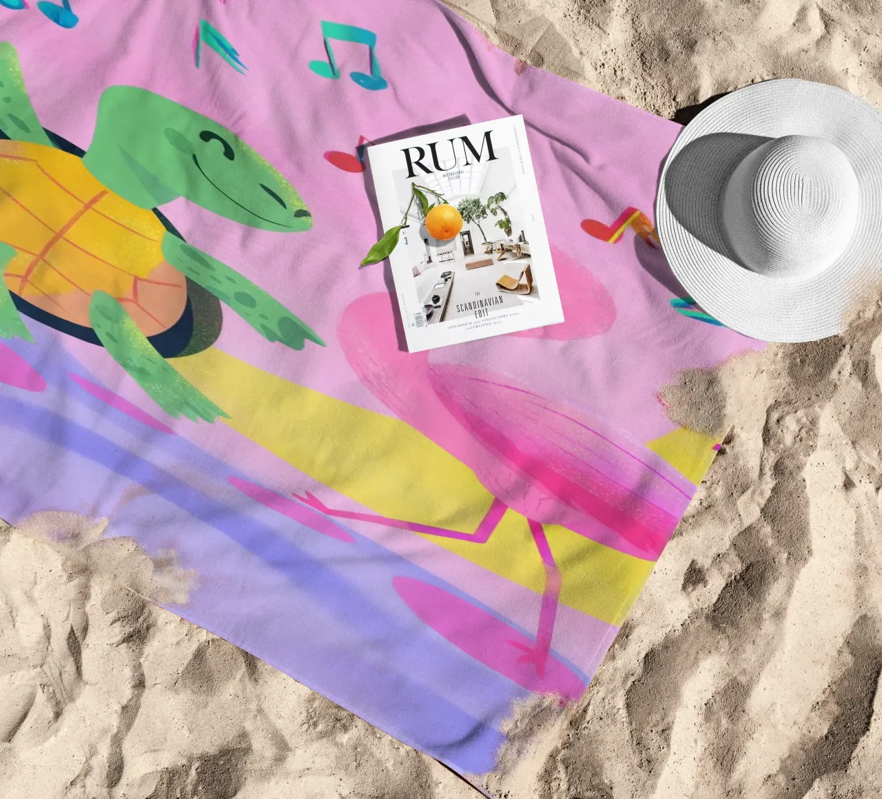 Dancing Turtle & Flamingo telo mare da Kiara