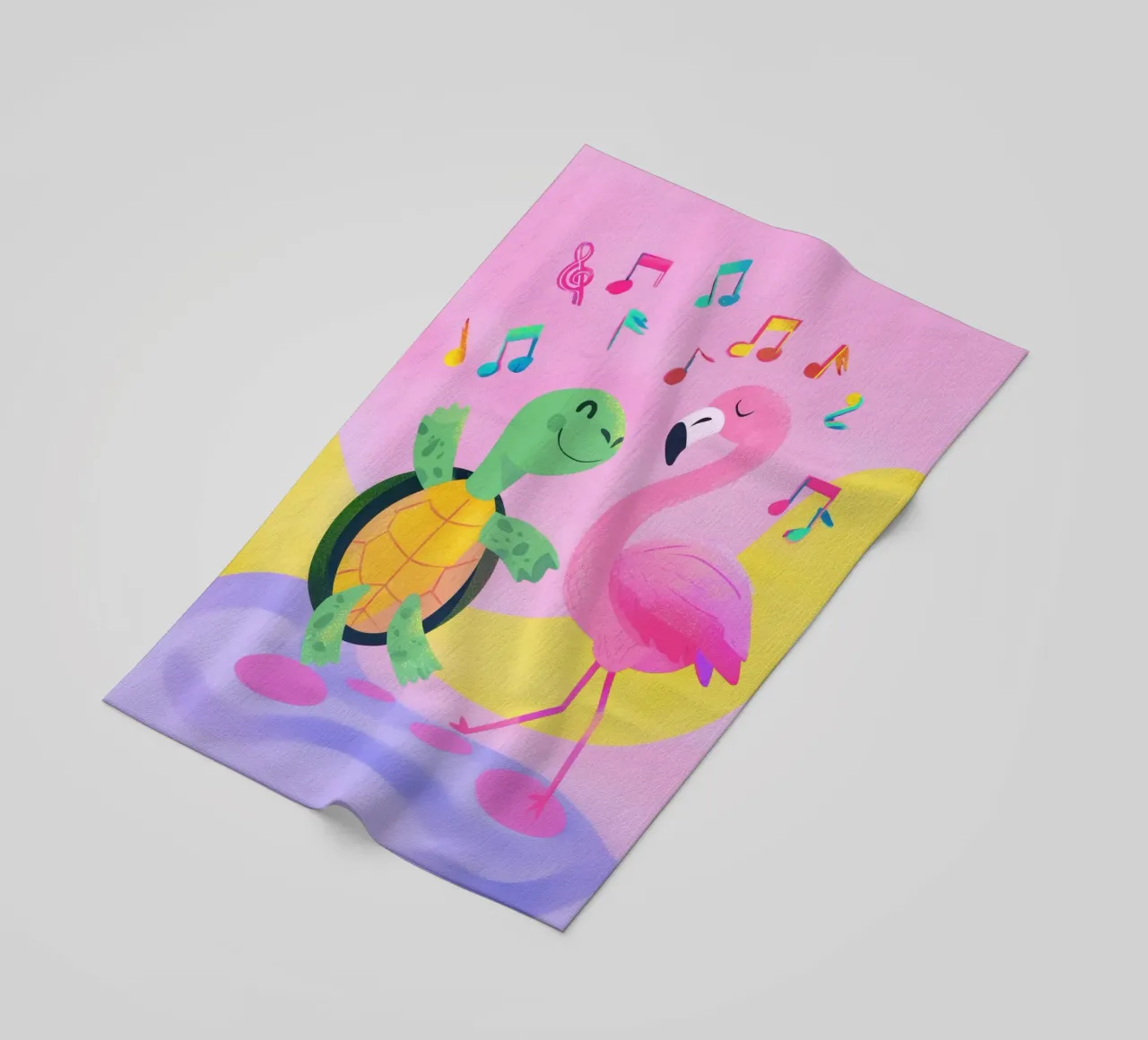 Dancing Turtle & Flamingo telo mare da Kiara