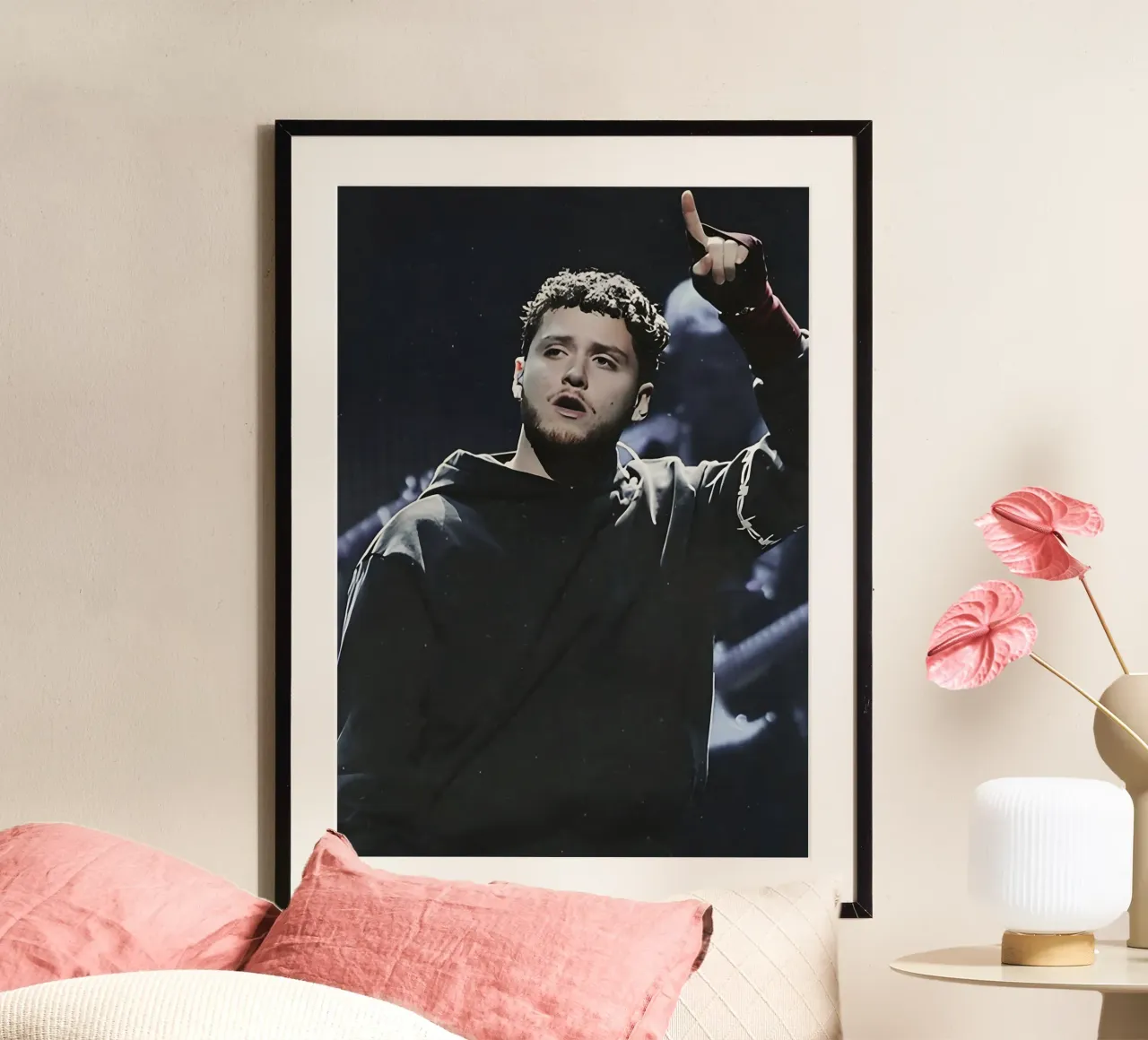 Bazzi poster con telaio in legno da Low poly art