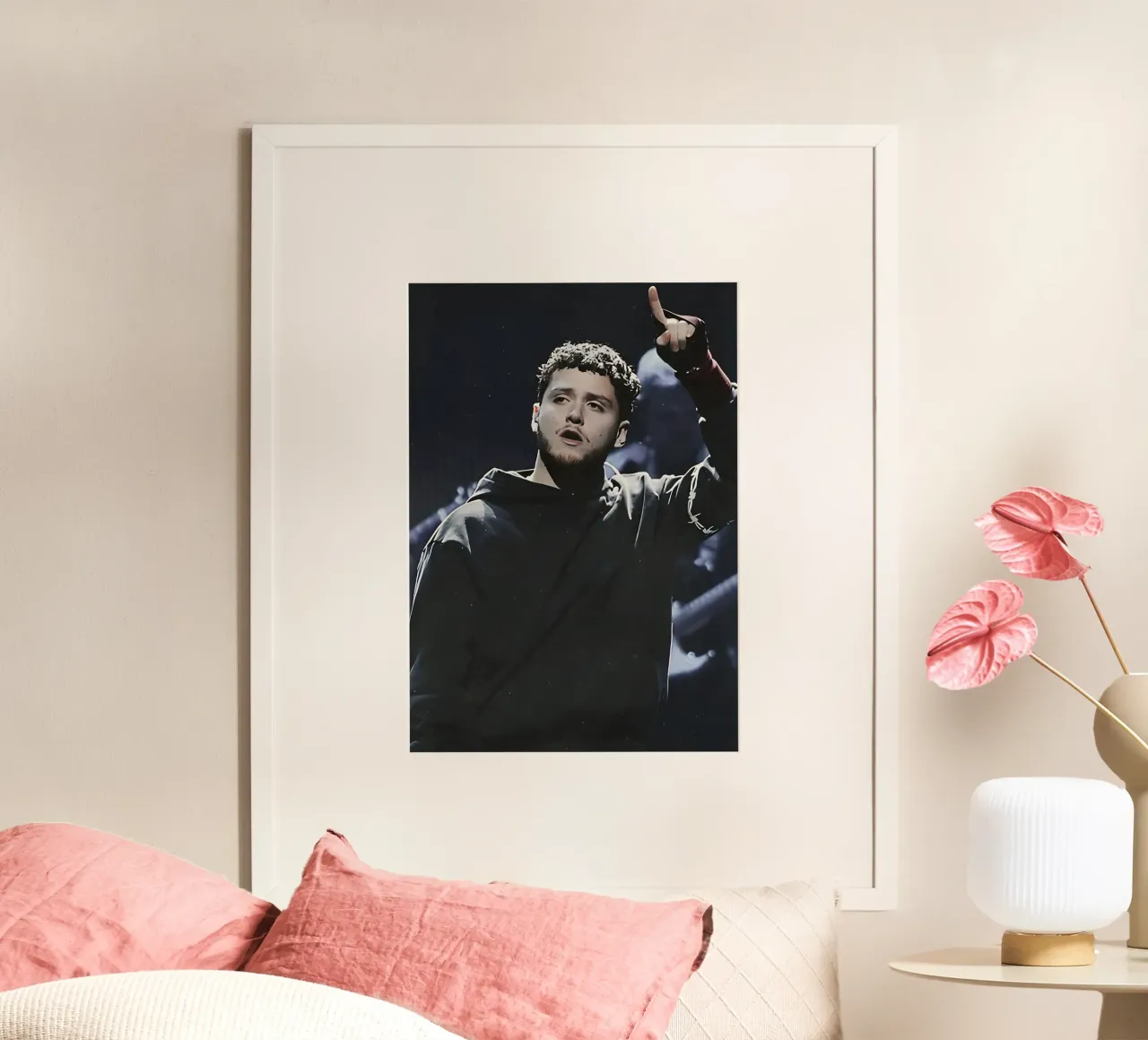 Bazzi poster con telaio in legno da Low poly art