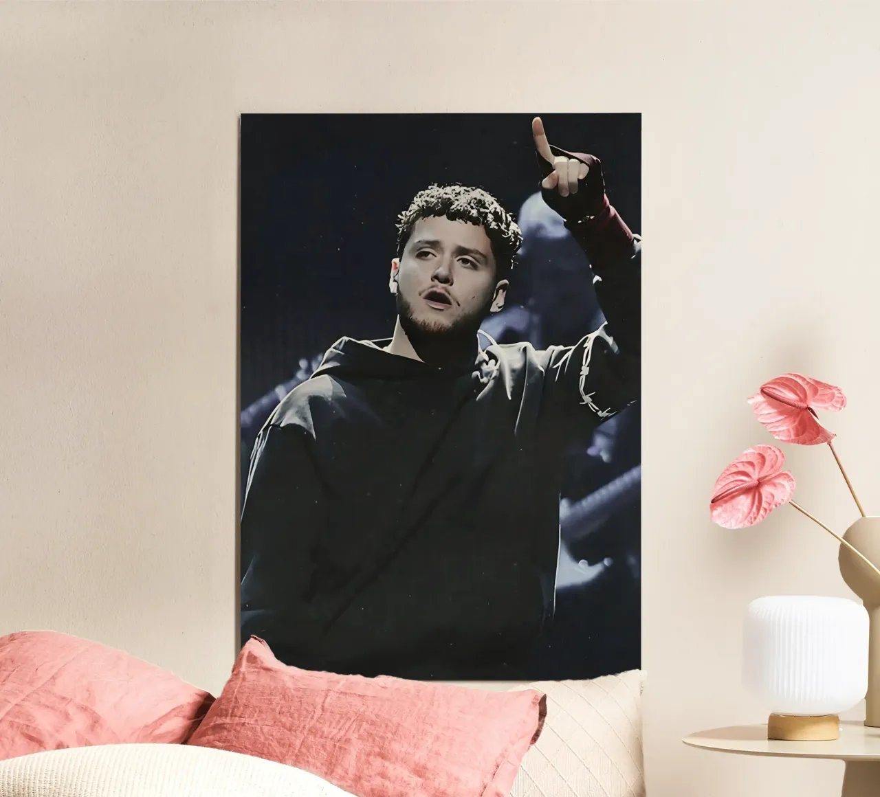 Bazzi poster con telaio in legno da Low poly art