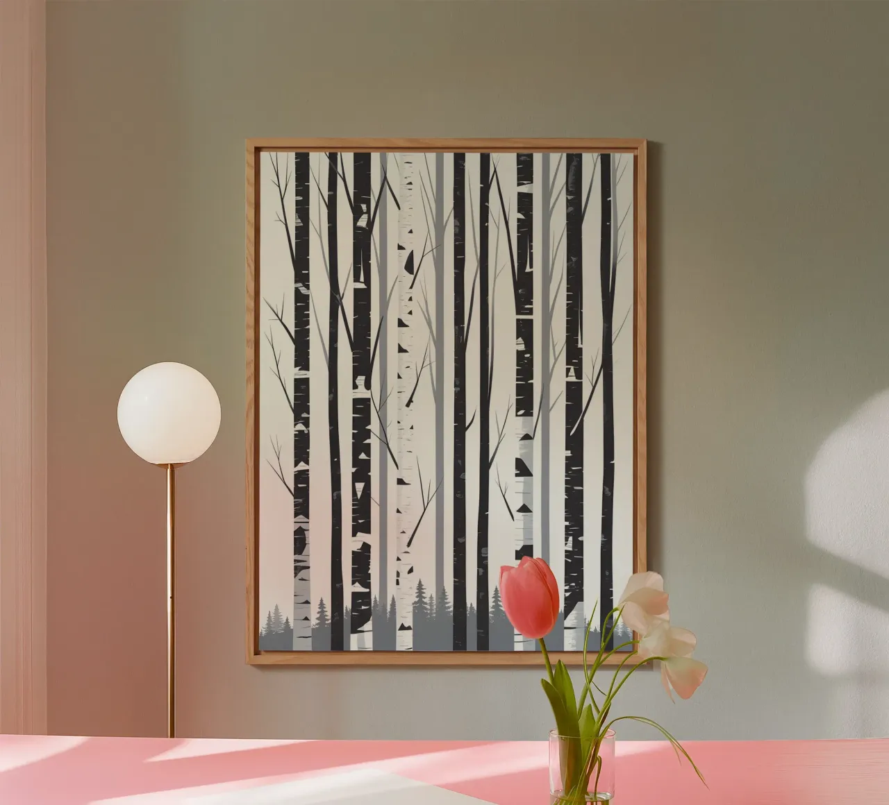 Tronchi di betulla pannello forex da Botanical Gallery