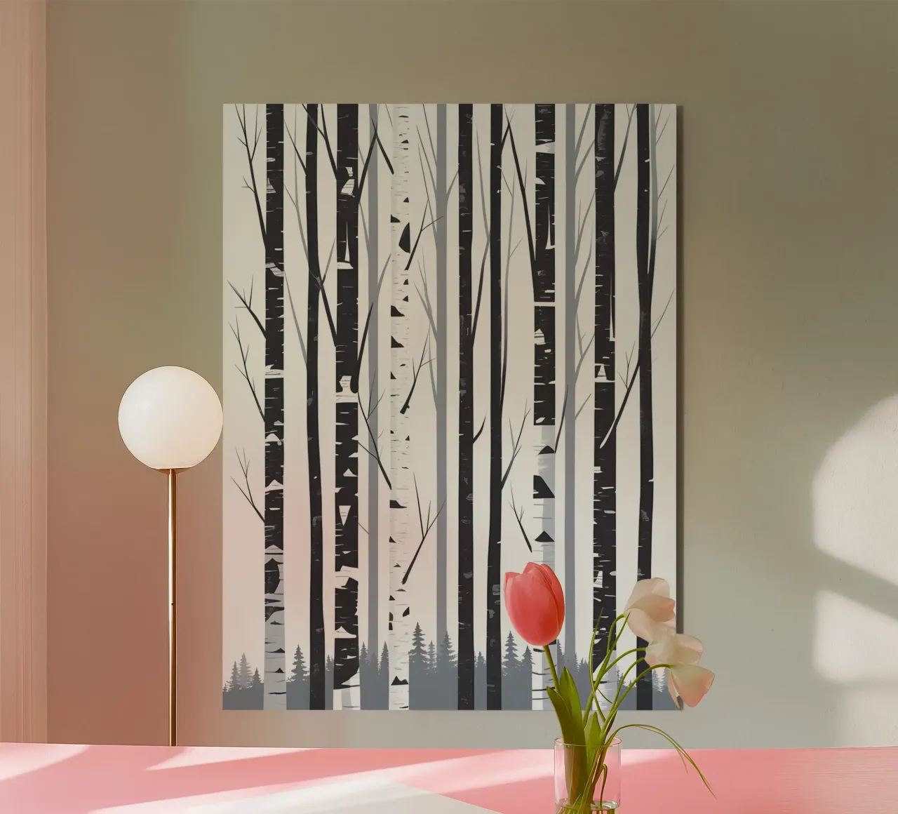 Tronchi di betulla pannello forex da Botanical Gallery