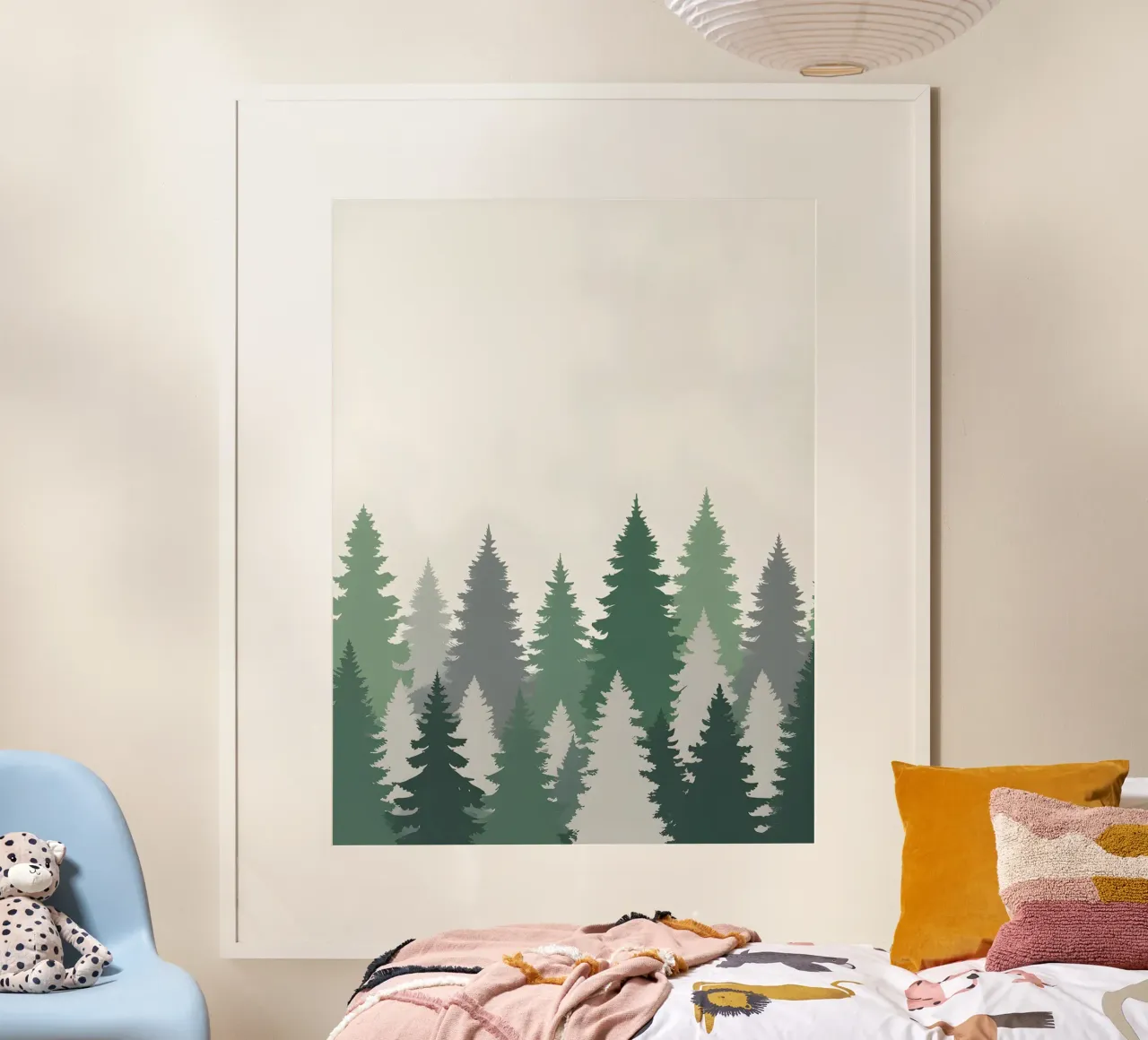 Foresta astratta poster con telaio in plastica da The Green Room