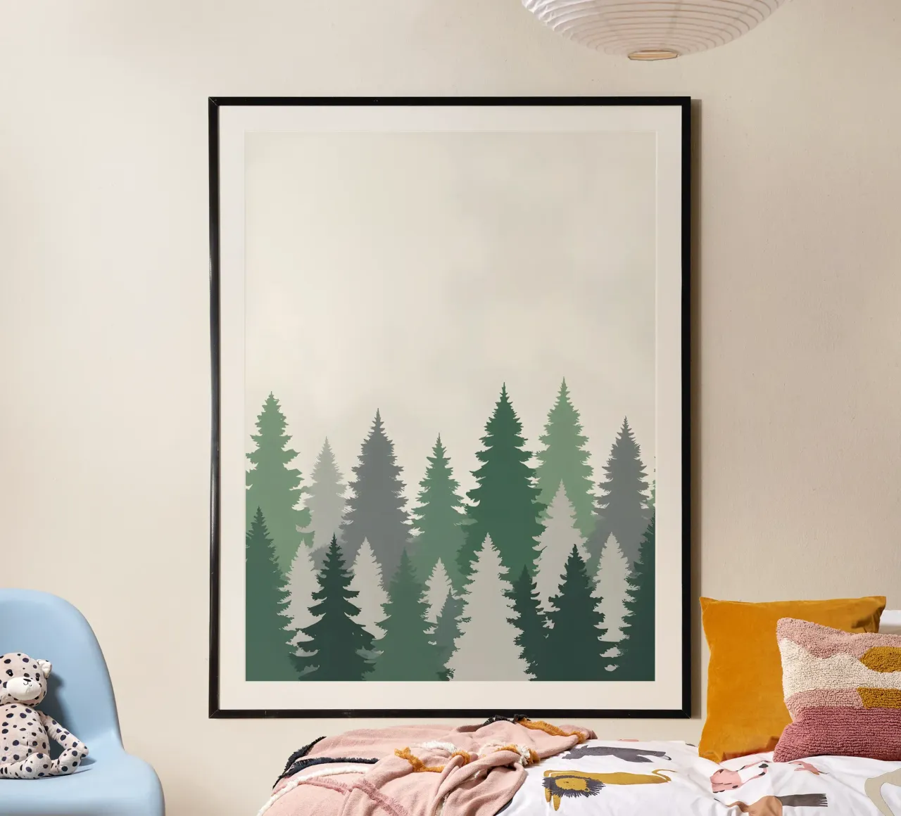 Foresta astratta poster con telaio in plastica da The Green Room