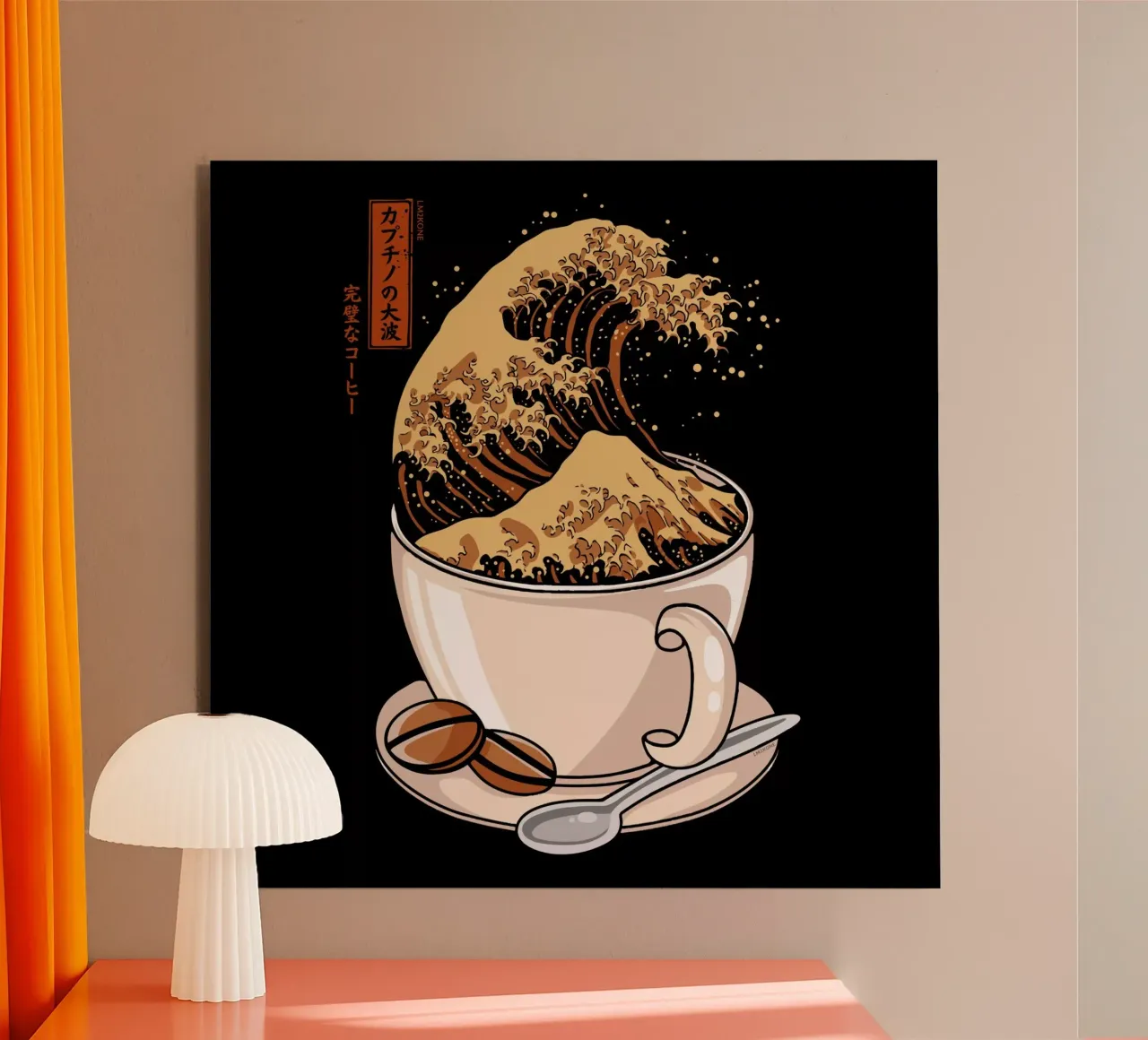 The Great Wave of Cappuccino alu-dibond by LM2KONE