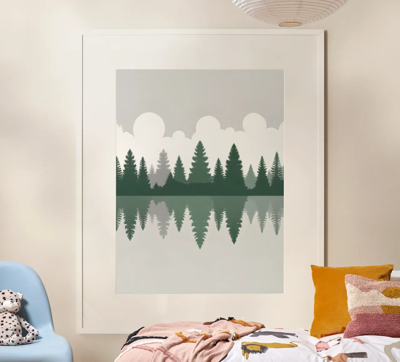 Foresta astratta poster con telaio in plastica da The Green Room