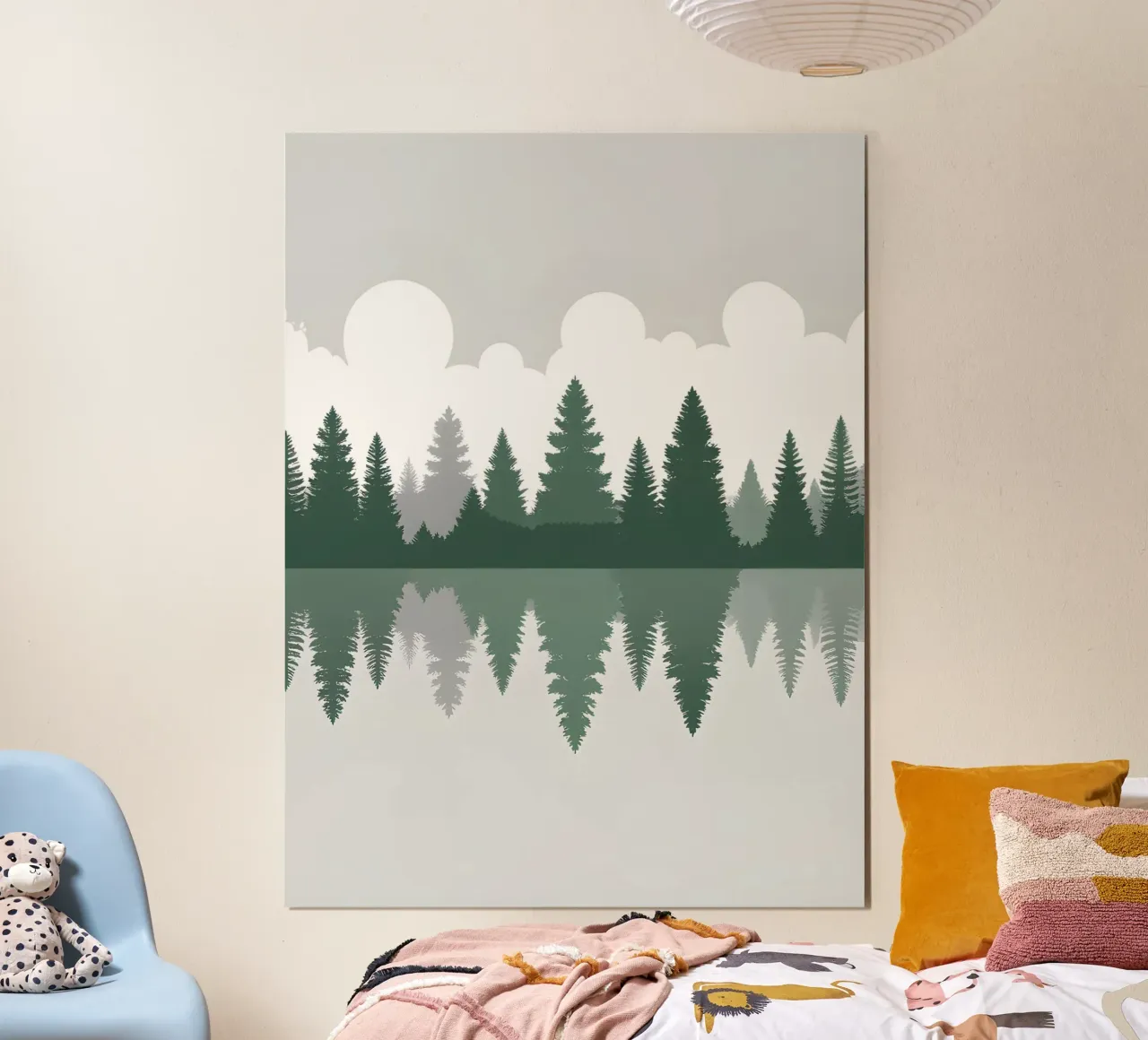 Foresta astratta poster con telaio in plastica da The Green Room