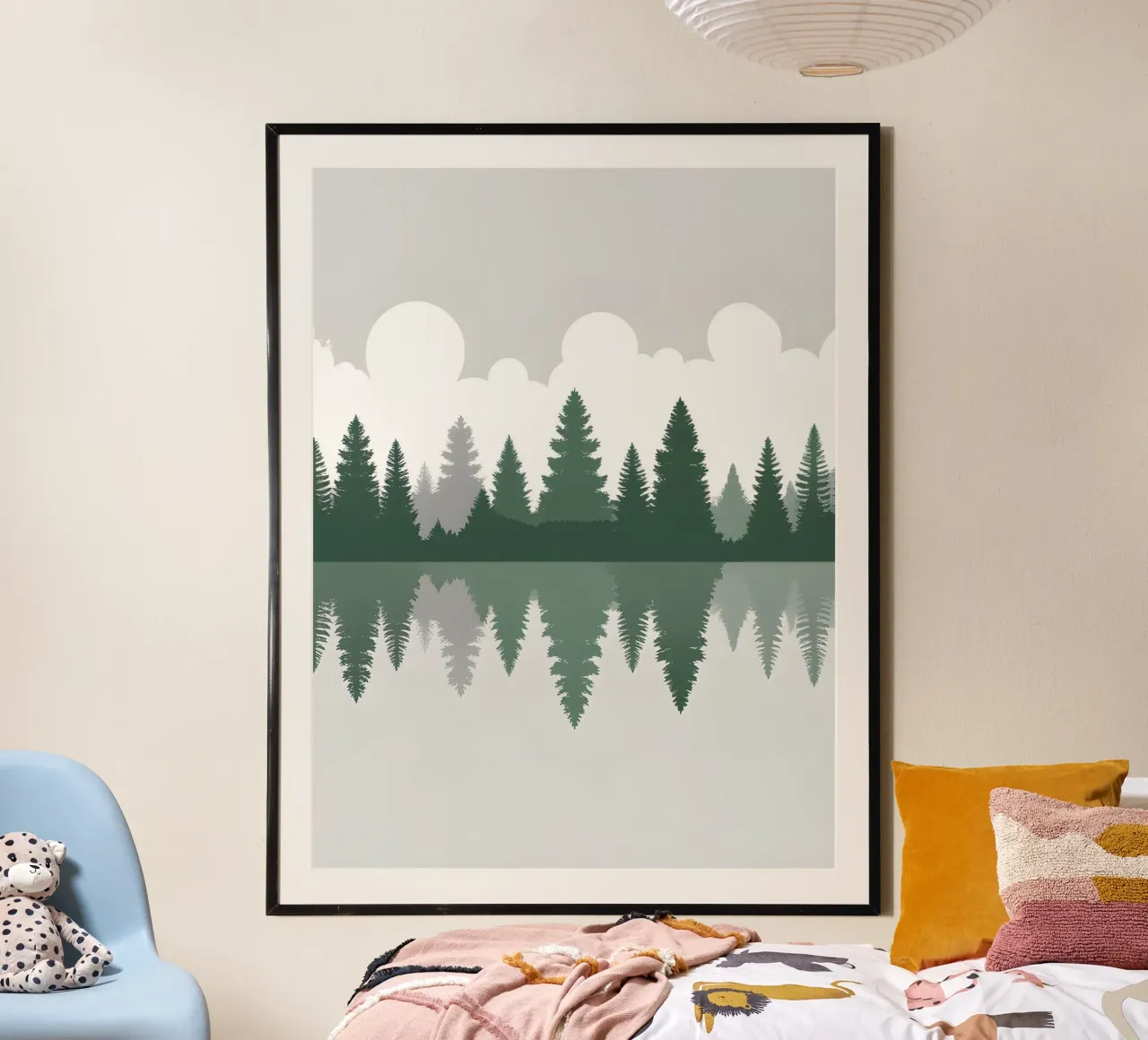 Foresta astratta poster con telaio in plastica da The Green Room