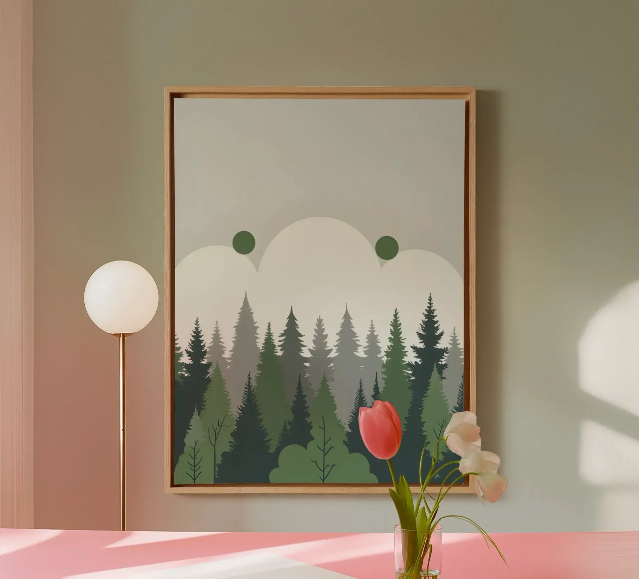 Foresta astratta tela con Cornice a cassetta da The Green Room