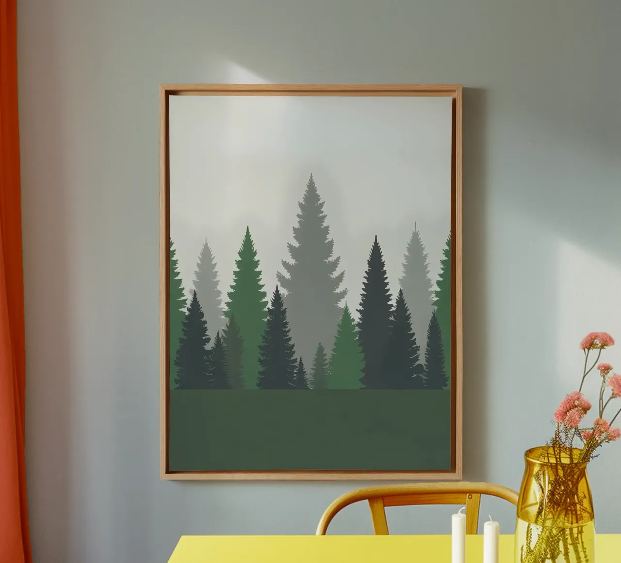 Abstract bos canvas met Baklijst van The Green Room