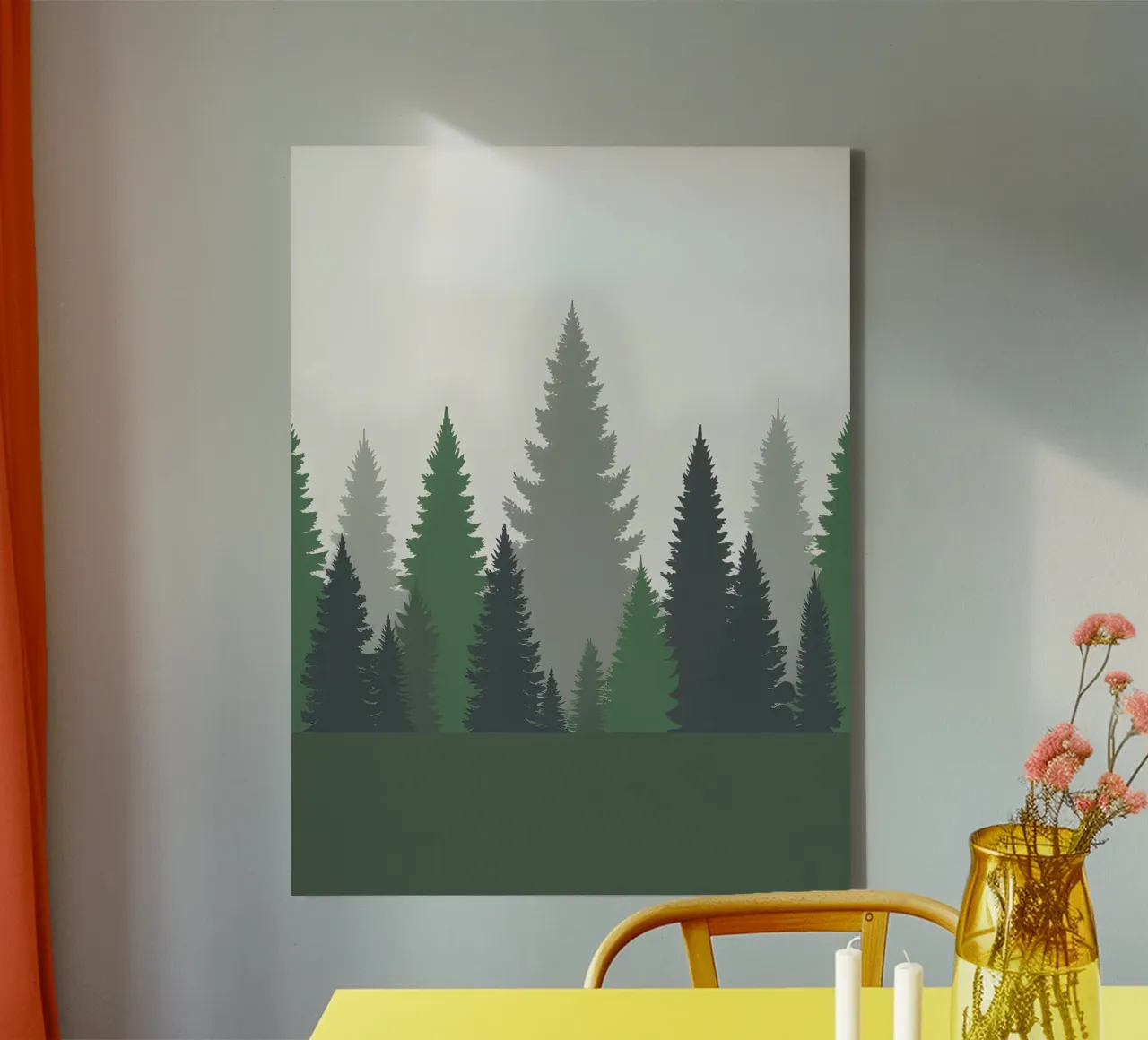 Abstract bos canvas met Baklijst van The Green Room