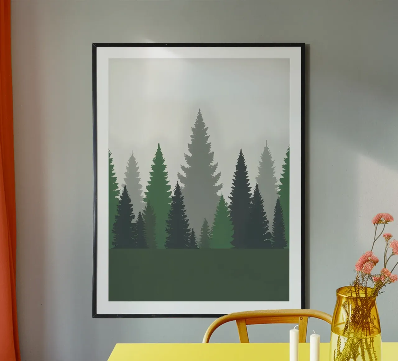 Foresta astratta poster con telaio in plastica da The Green Room