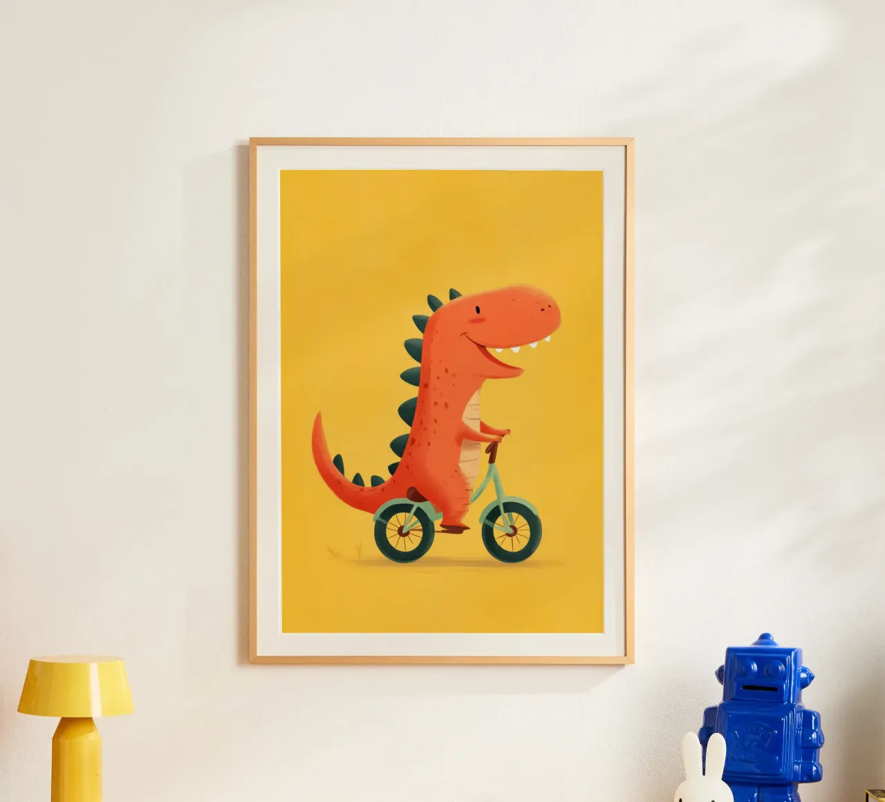 Dino on Wheels poster con telaio in plastica da Kiara