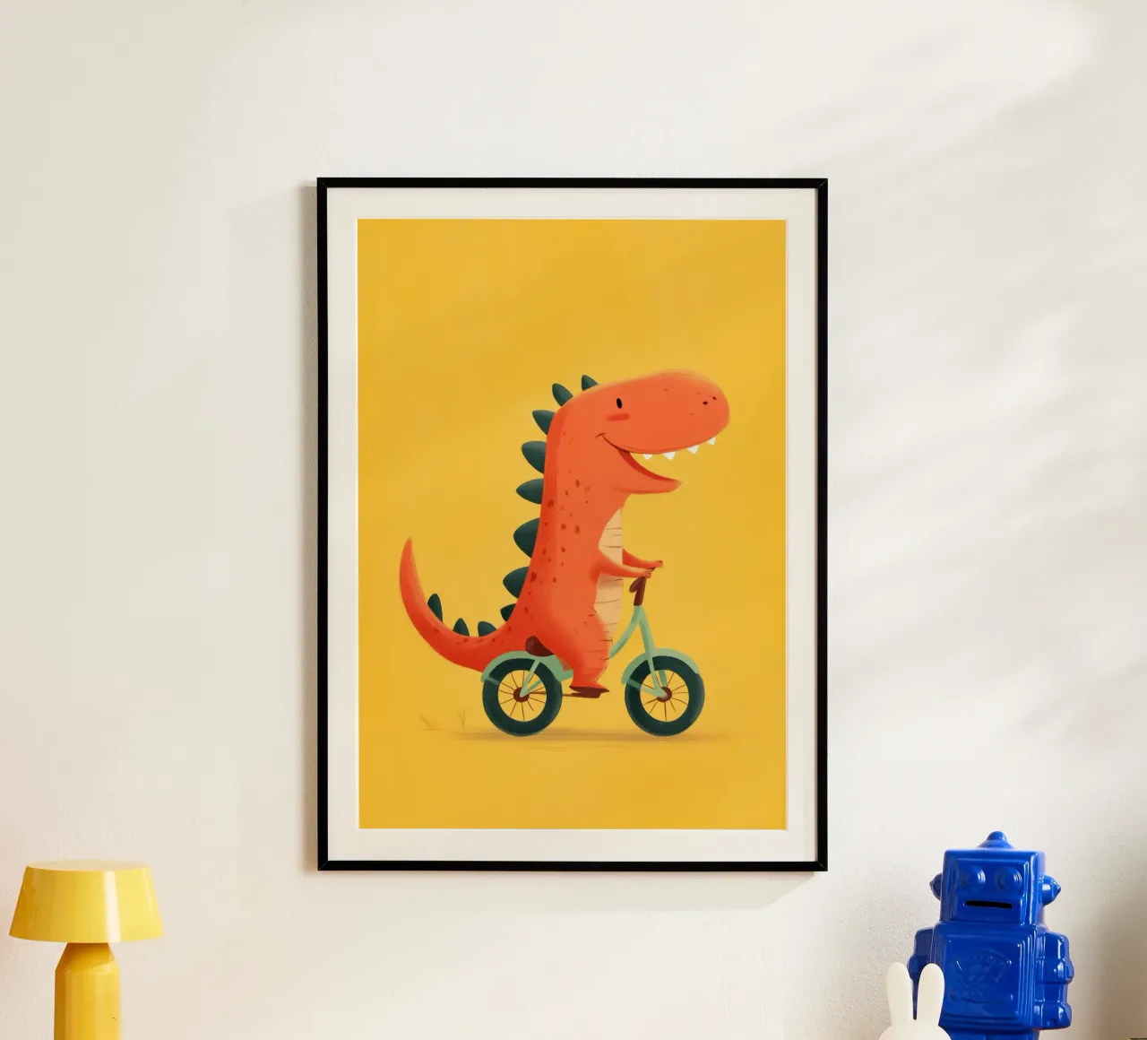 Dino on Wheels poster con telaio in plastica da Kiara