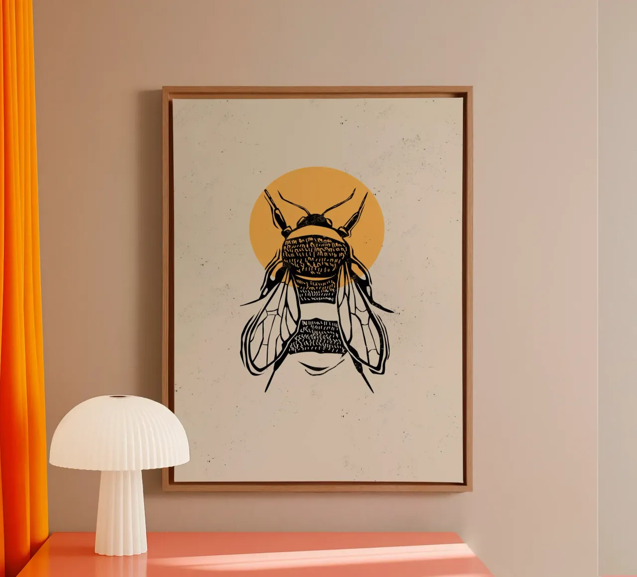 The Bee canvas with Floater frame by Indigo Rain