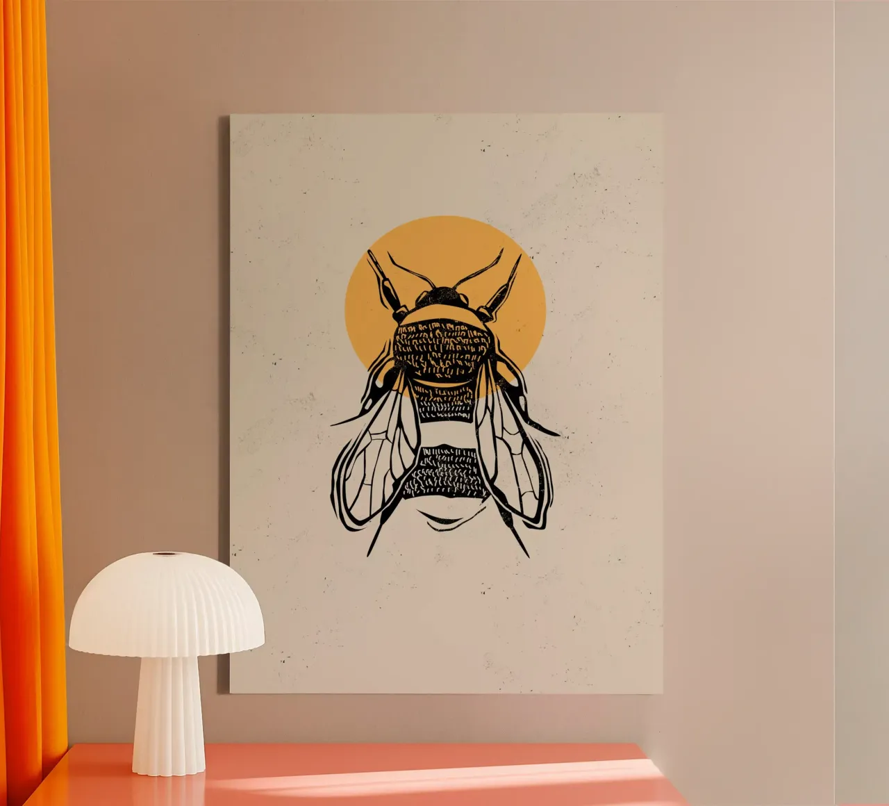 The Bee canvas with Floater frame by Indigo Rain
