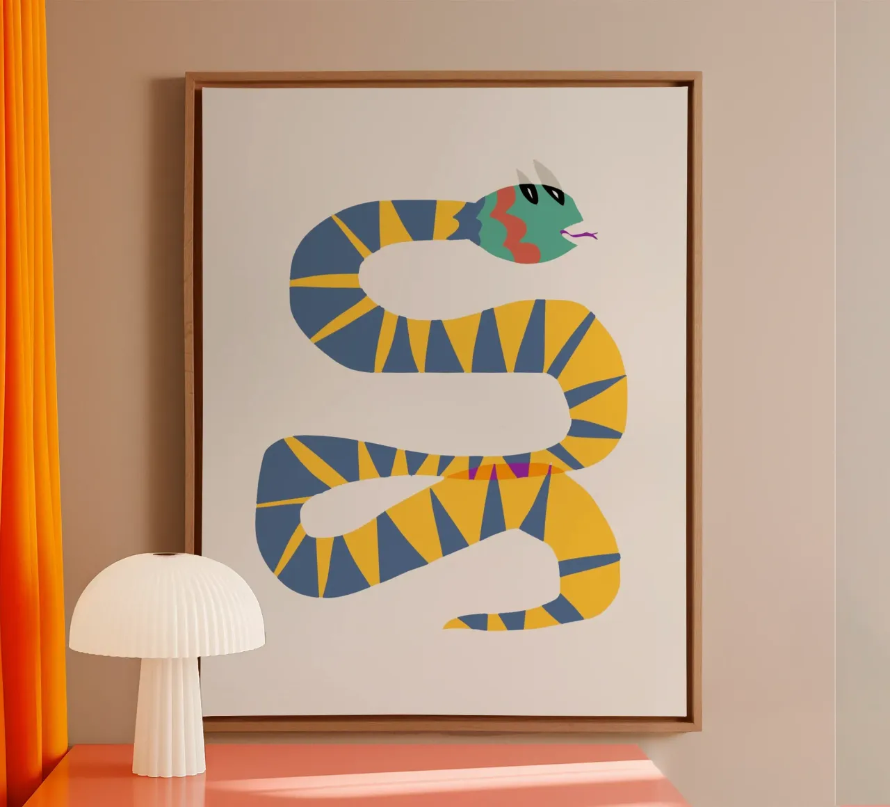 Serpente funky tela con Cornice a cassetta da Little Dean
