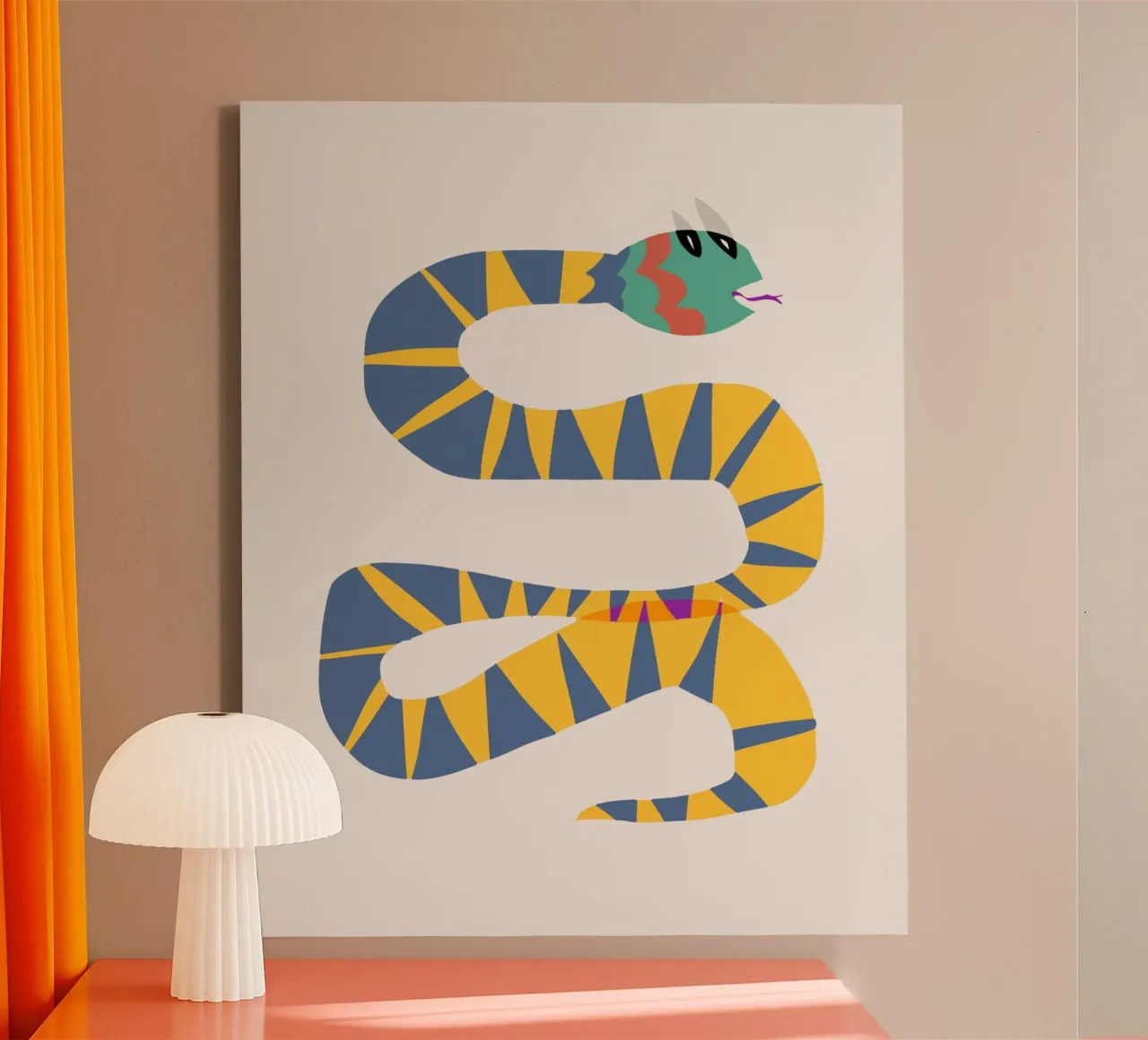 Serpente funky tela con Cornice a cassetta da Little Dean